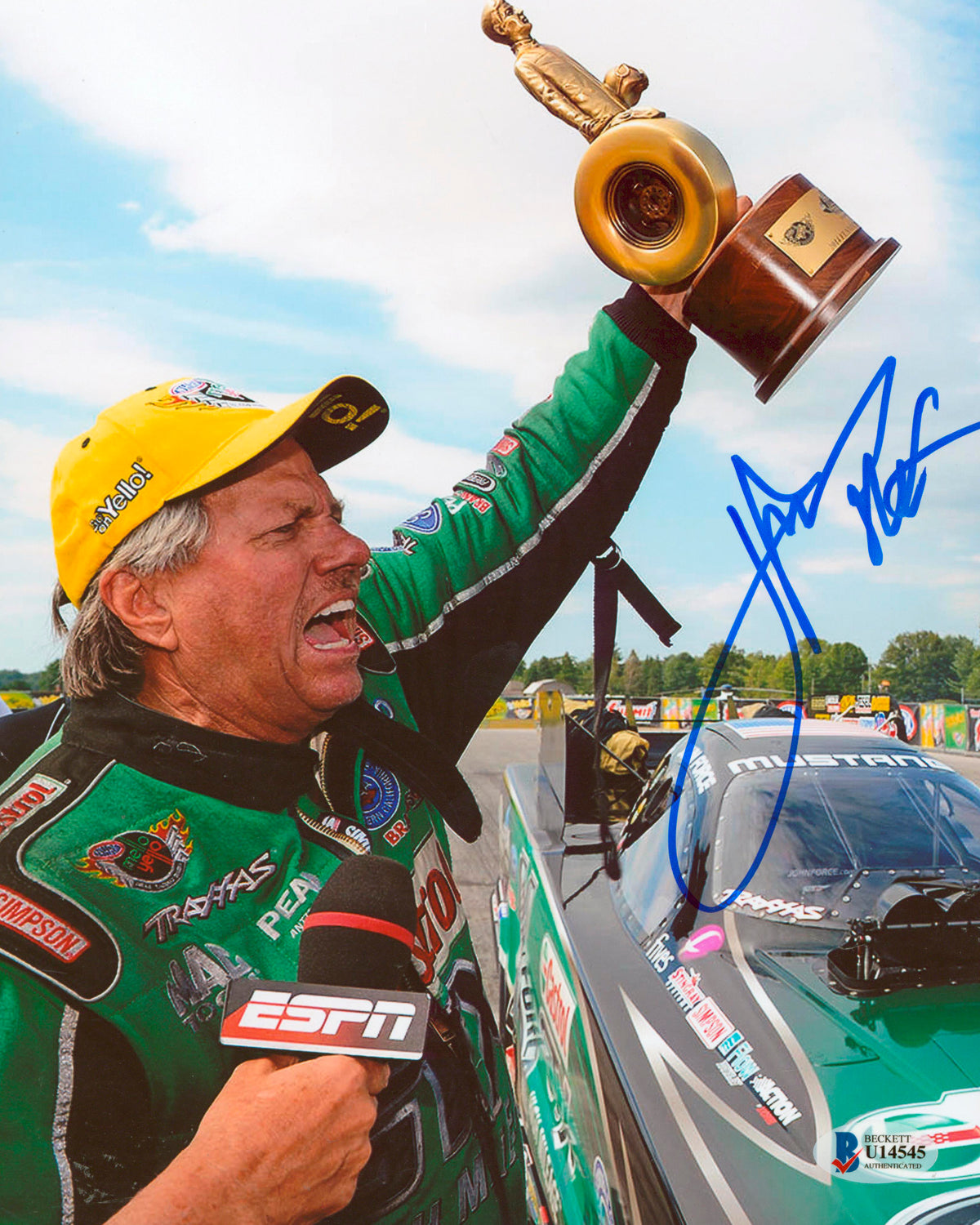 John Force NHRA Authentic Signed 8x10 Photo Autographed BAS #U14545