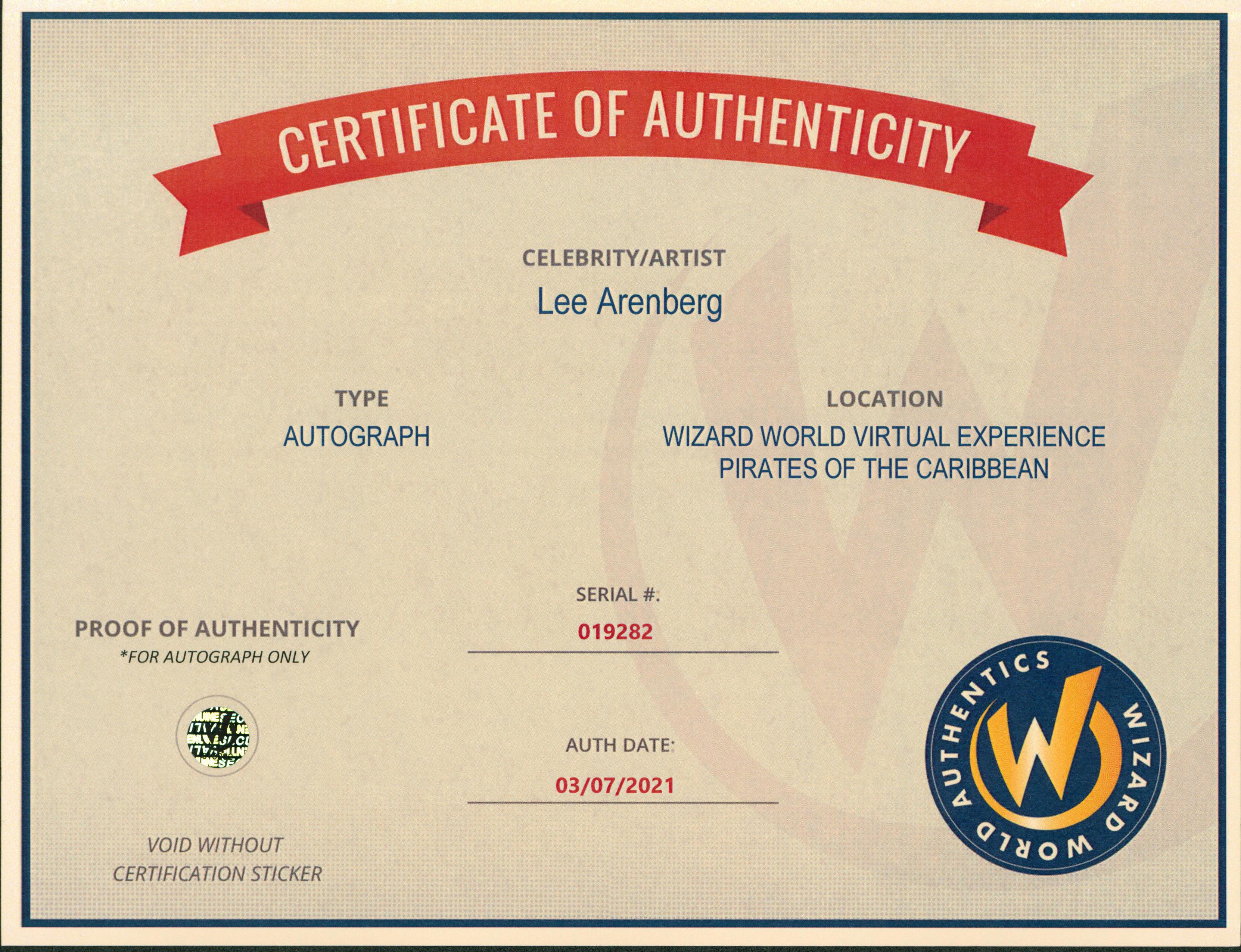 Lee Arenburg Once Upon a Time Authentic Signed 8x10 Photo Wizard World