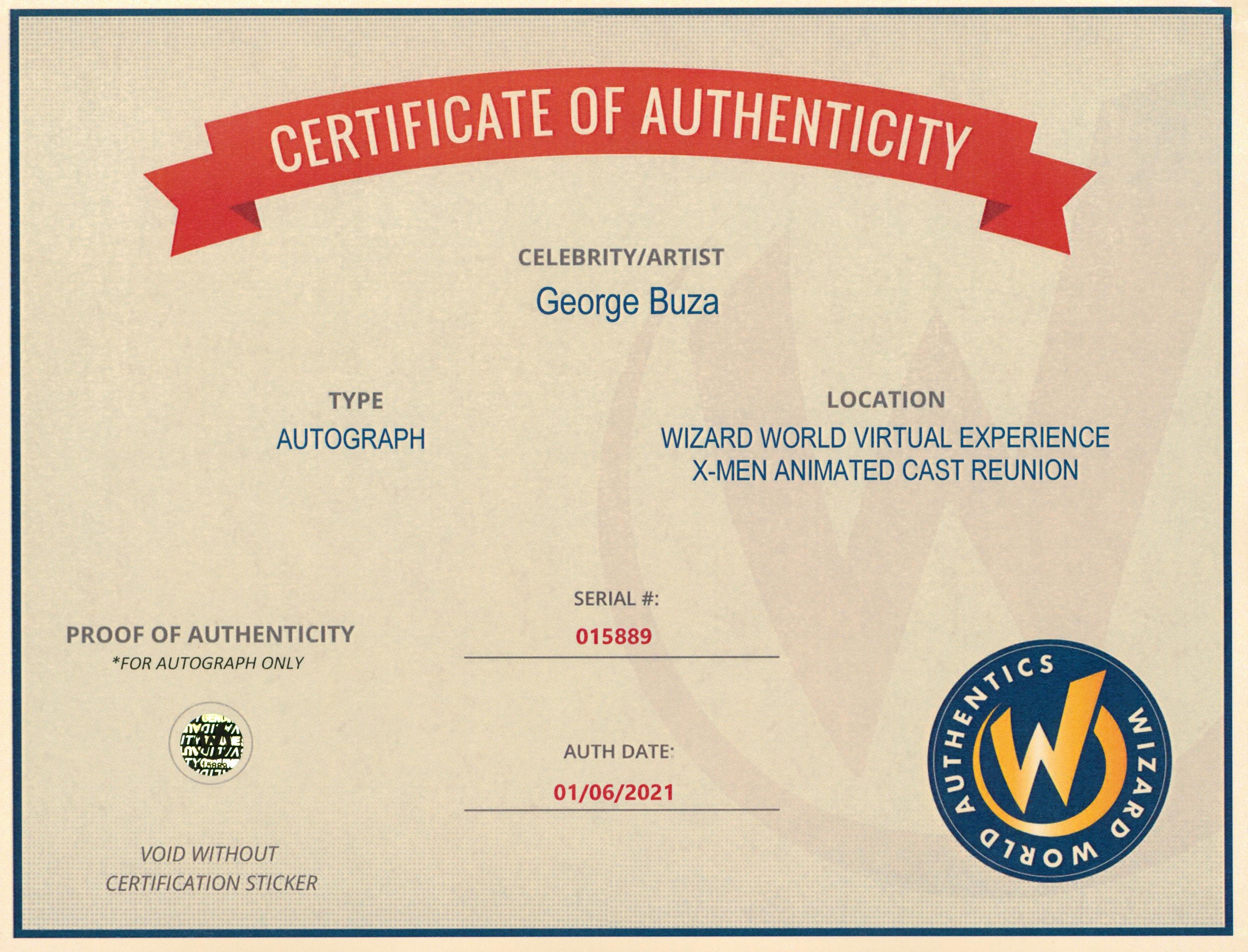 George Buza X-Men The Animated Series "Beast" Signed 8x10 Photo Wizard World