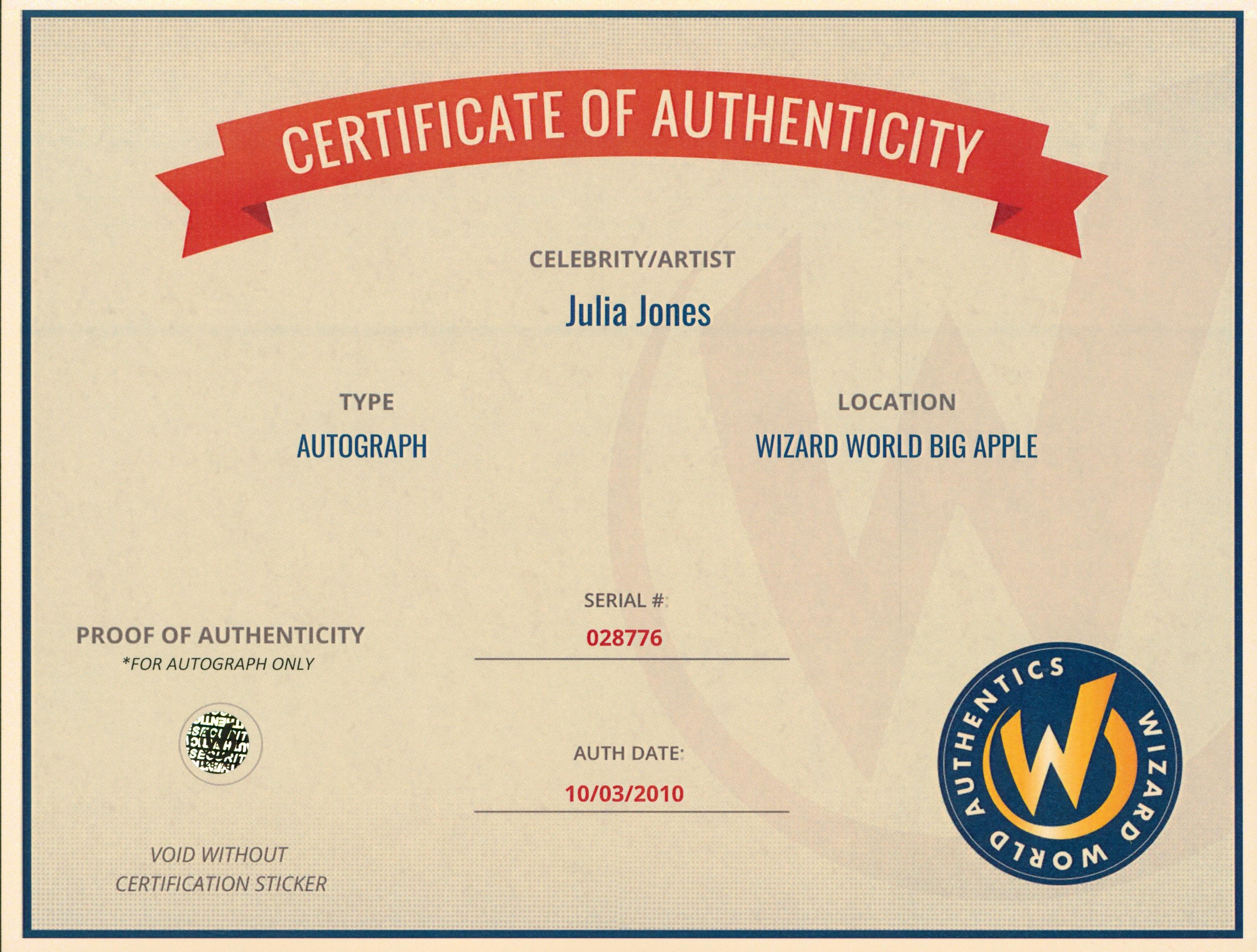 Julia Jones Twilight Authentic Signed 8x10 Photo Autographed Wizard World