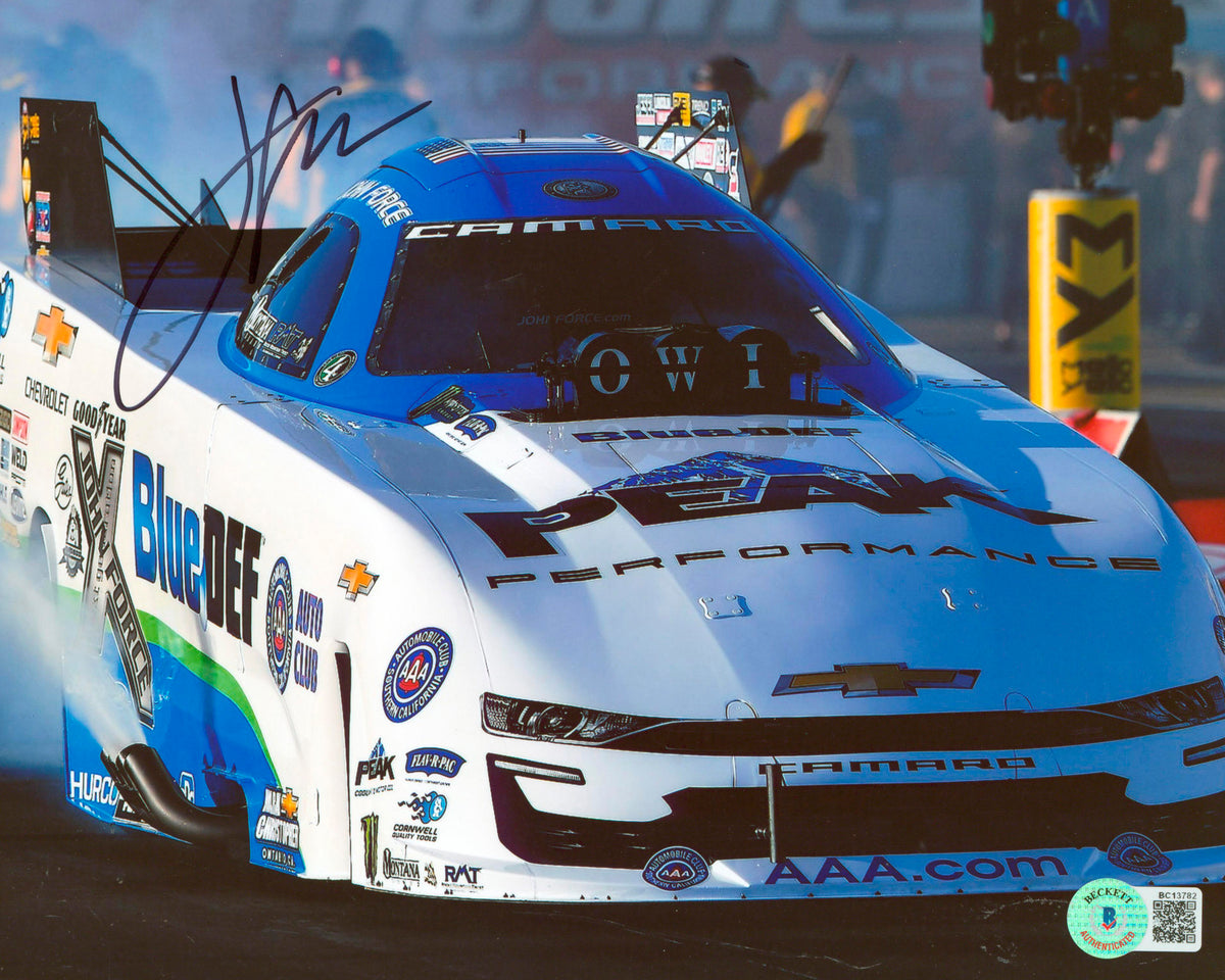 John Force NHRA Authentic Signed 8x10 Photo Autographed BAS #BC13782