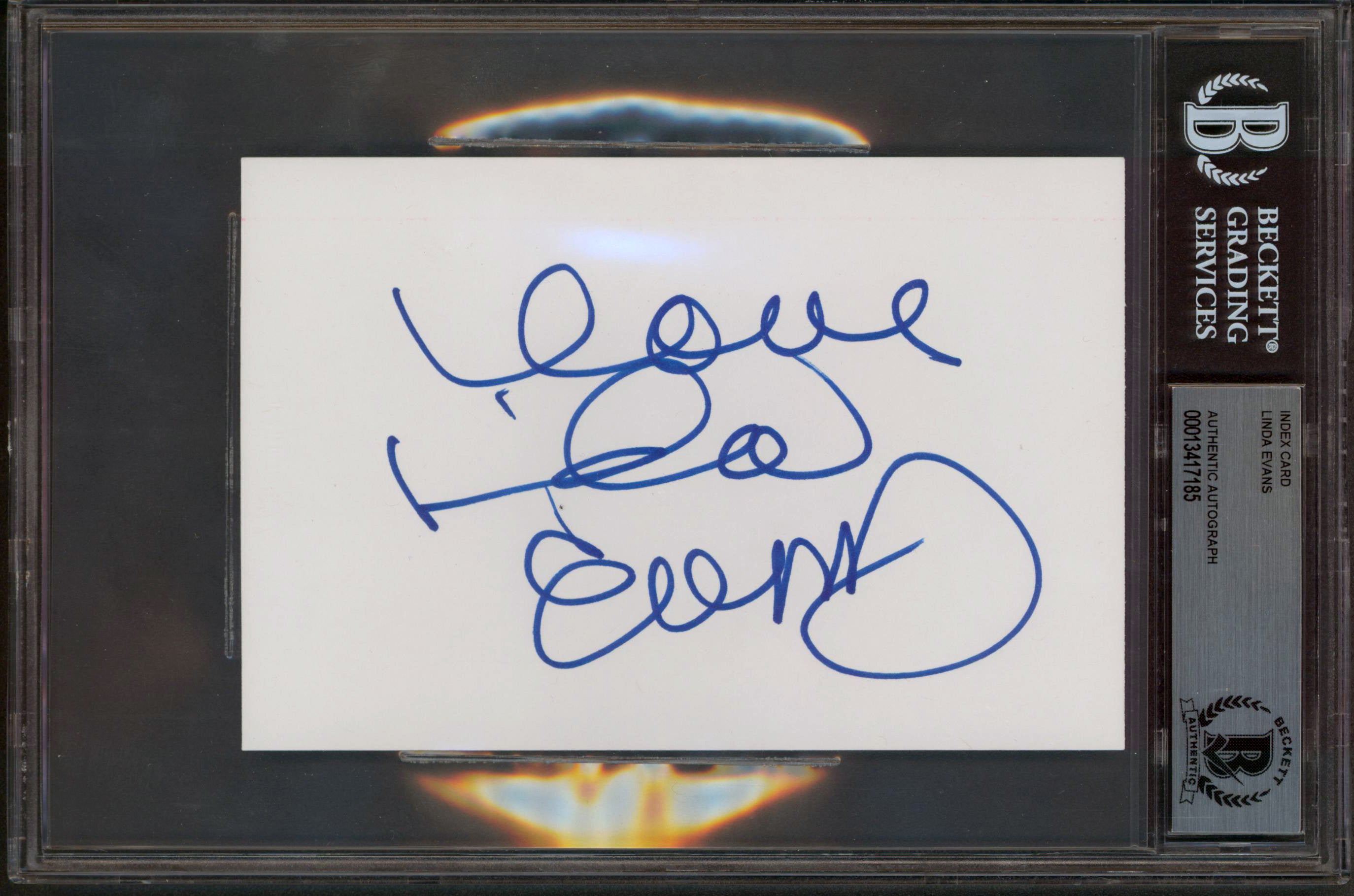 Linda Evans The Big Valley Authentic Signed 4x6 Index Card Autographed BAS Slab