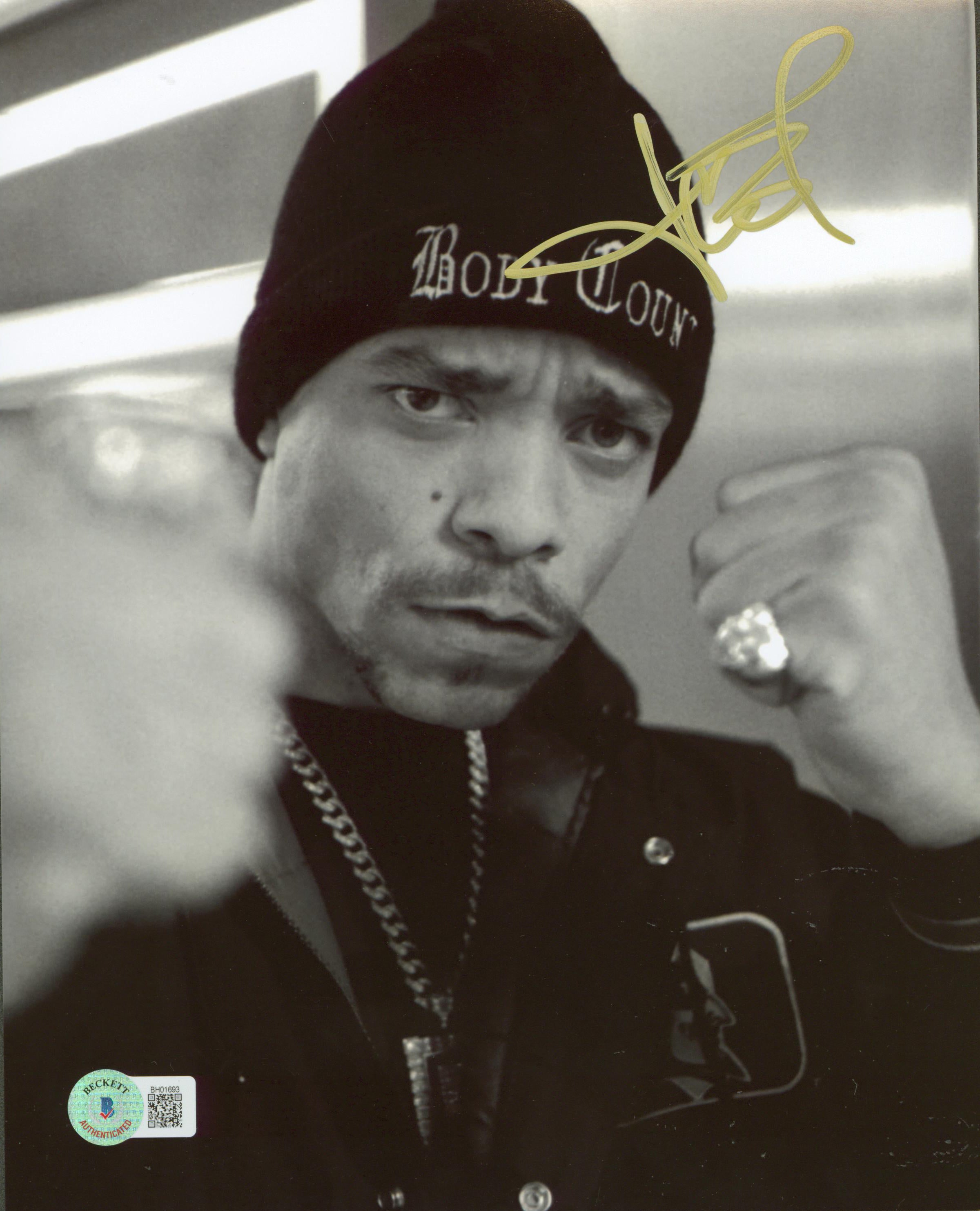 Ice-T Body Count Authentic Signed 8x10 Black & White Photo BAS #BH01693