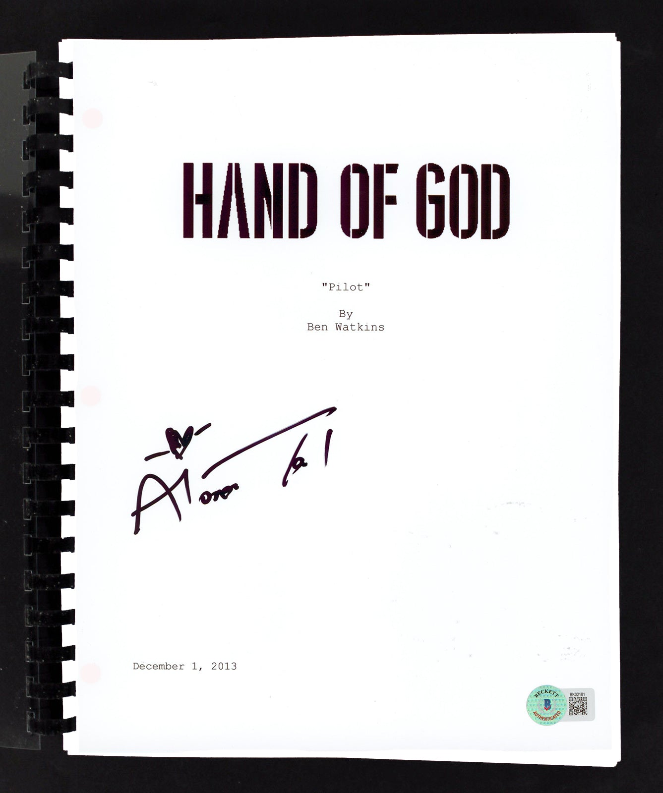 Alona Tal Hand Of God Authentic Signed Movie Script Autographed BAS #BK02181