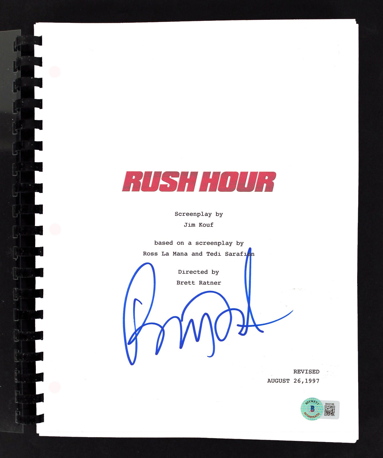 Brett Ratner Rush Hour Authentic Signed Movie Script Autographed BAS #BK02188
