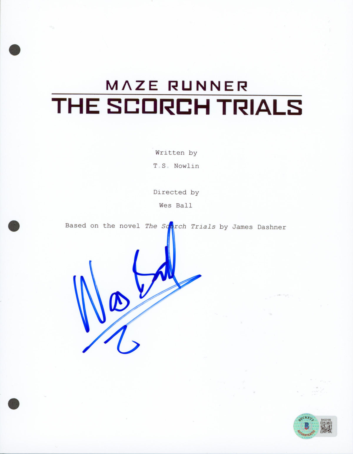James Gray Two Lovers Authentic Signed Script Cover Autographed BAS #BK02185