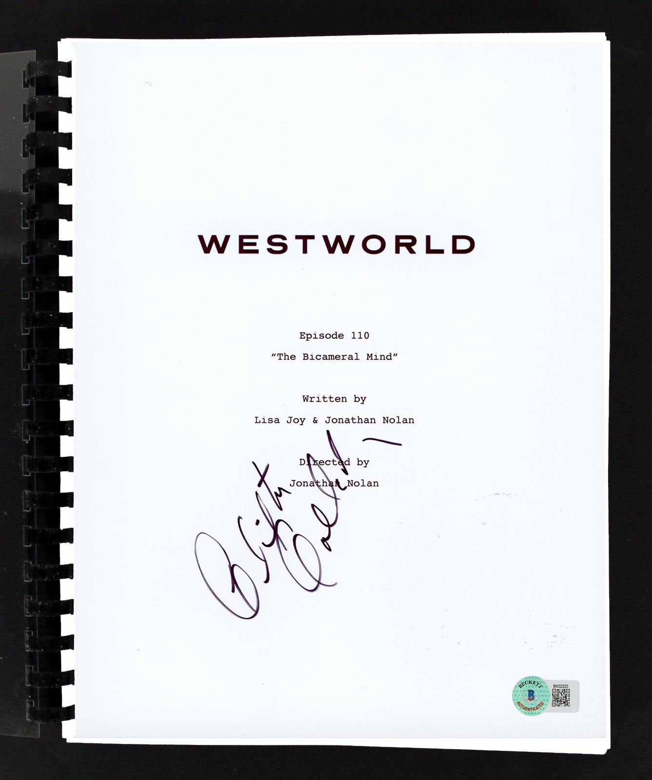 Clifton Collins Jr. Westworld Authentic Signed Movie Script BAS #BK02223