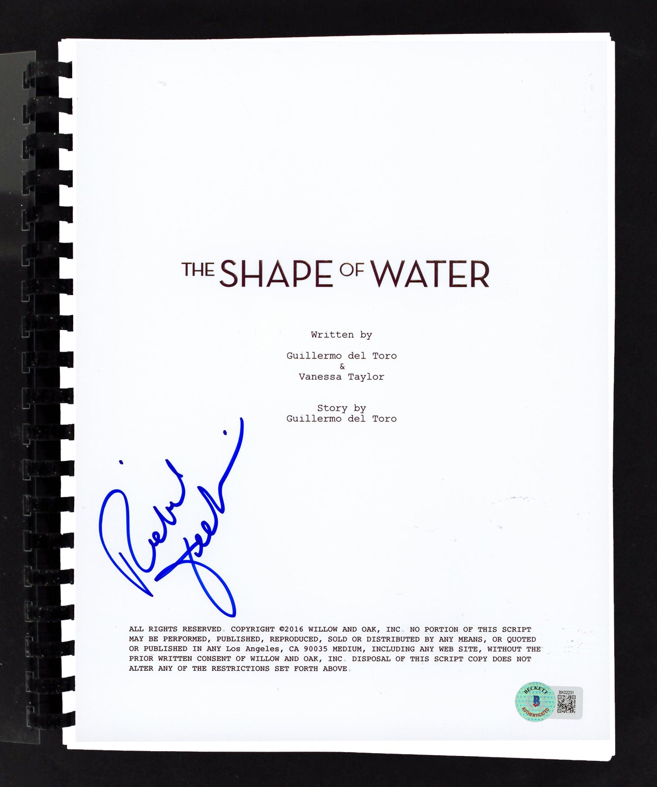 Richard Jenkins The Shape of Water Authentic Signed Movie Script BAS #BK02231