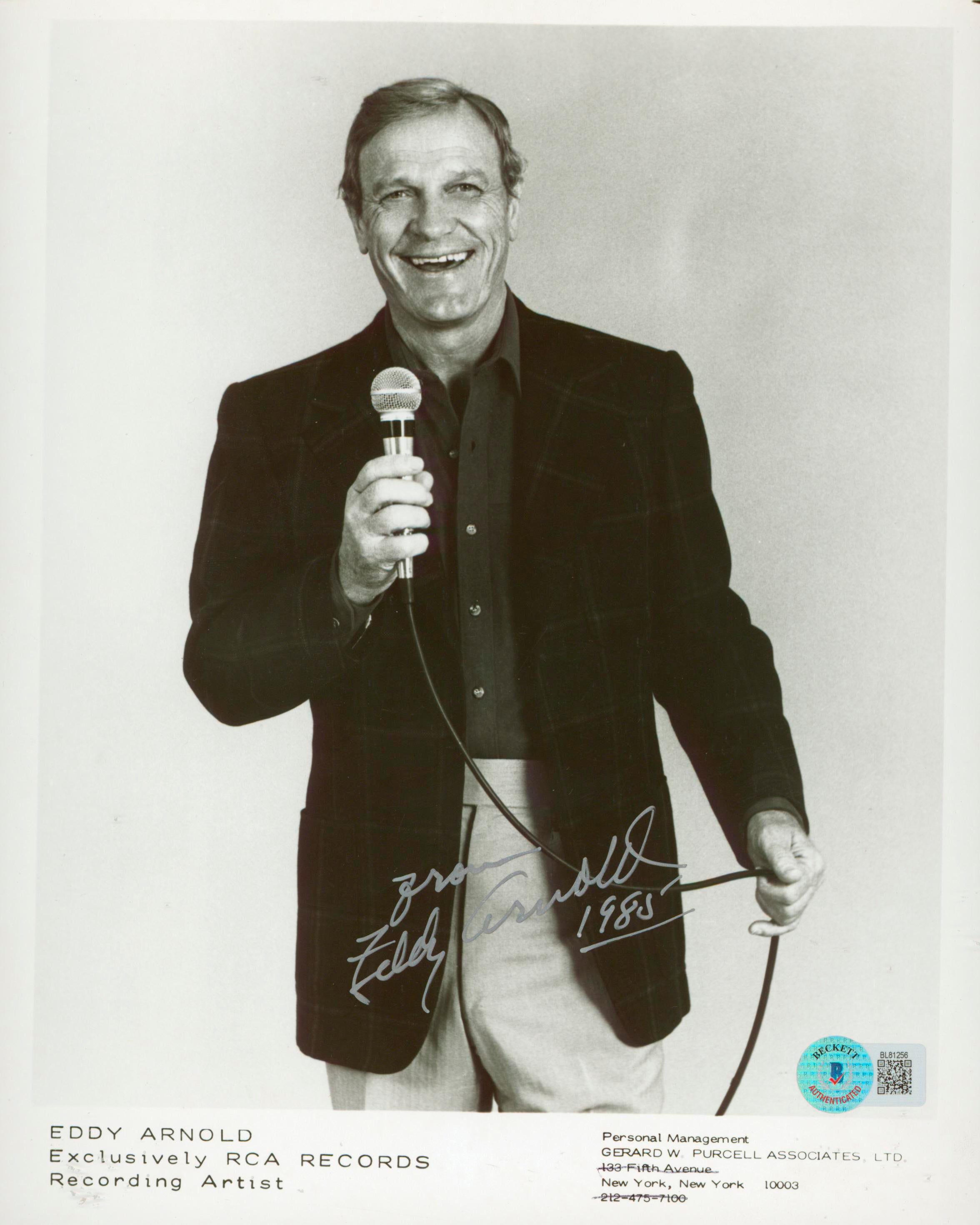 Eddy Arnold Country Musician "From" Authentic Signed 8x10 Photo BAS #BL81256