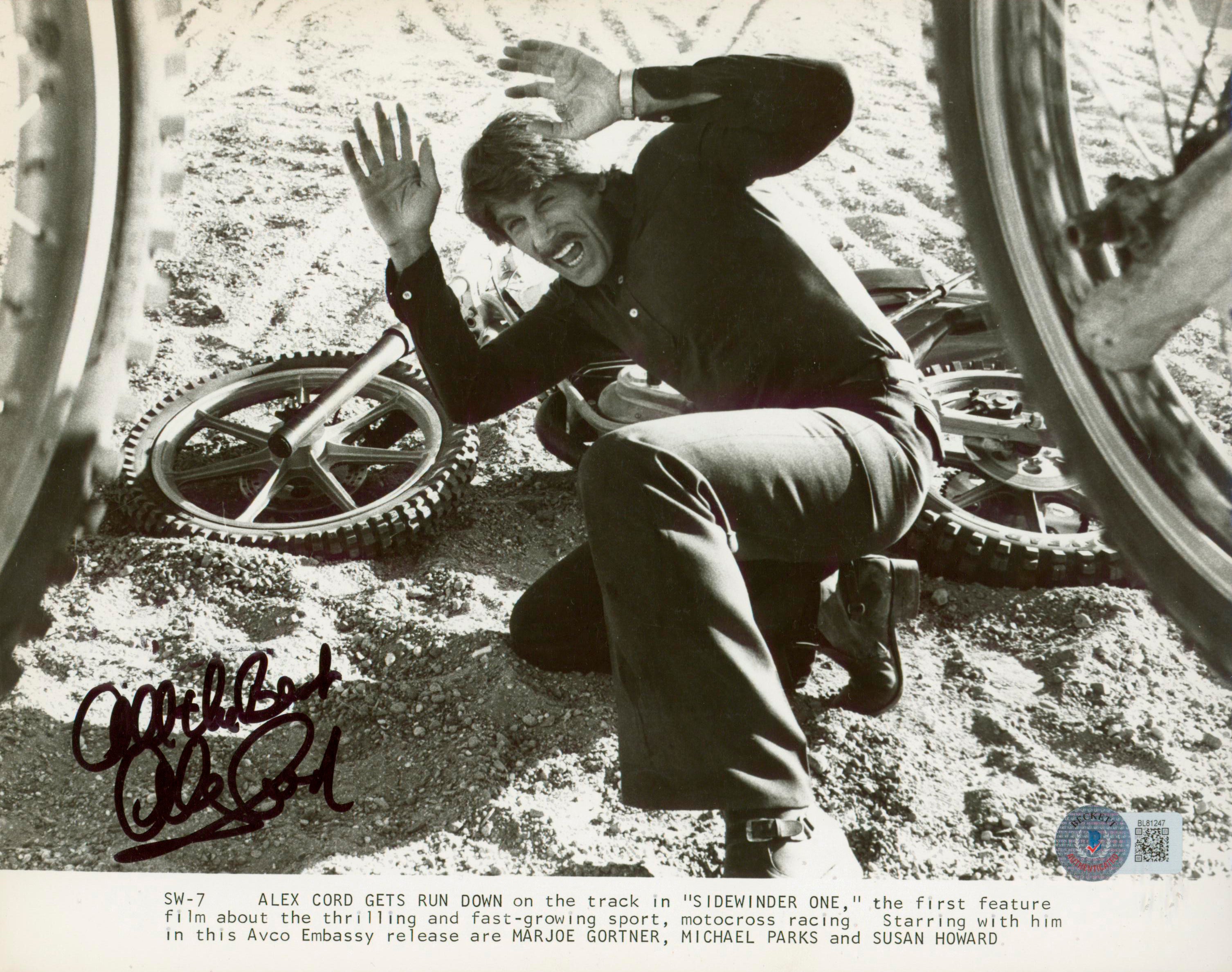 Alex Cord Sidewinder 1 "All The Best" Authentic Signed 8x10 Photo BAS #BL81247