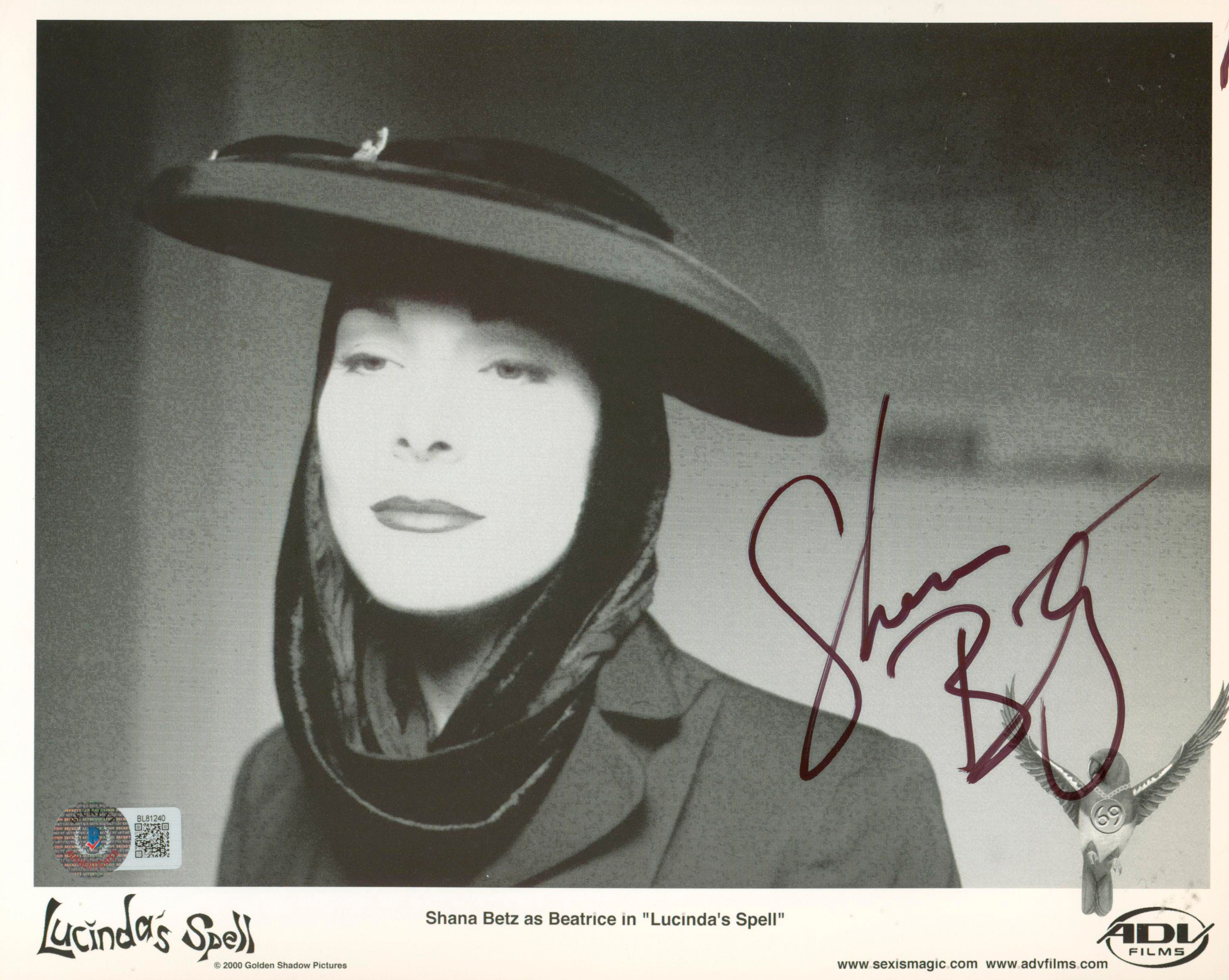 Shana Betz Lucinda's Spell Authentic Signed 8x10 Photo Autographed BAS #BL81240