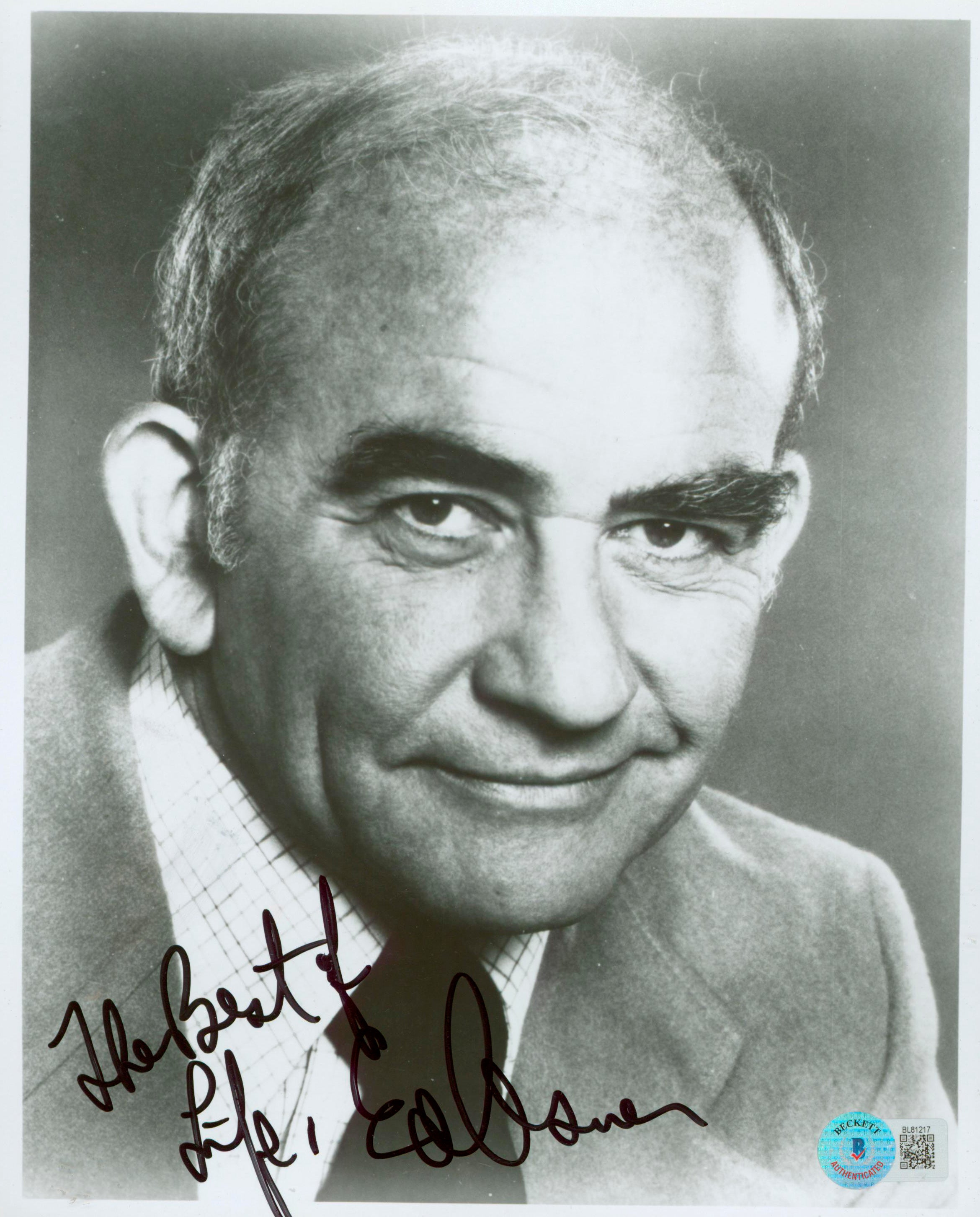 Ed Asner Lou Grant "The Best Of Life" Signed 8x10 Photo BAS #BL81217