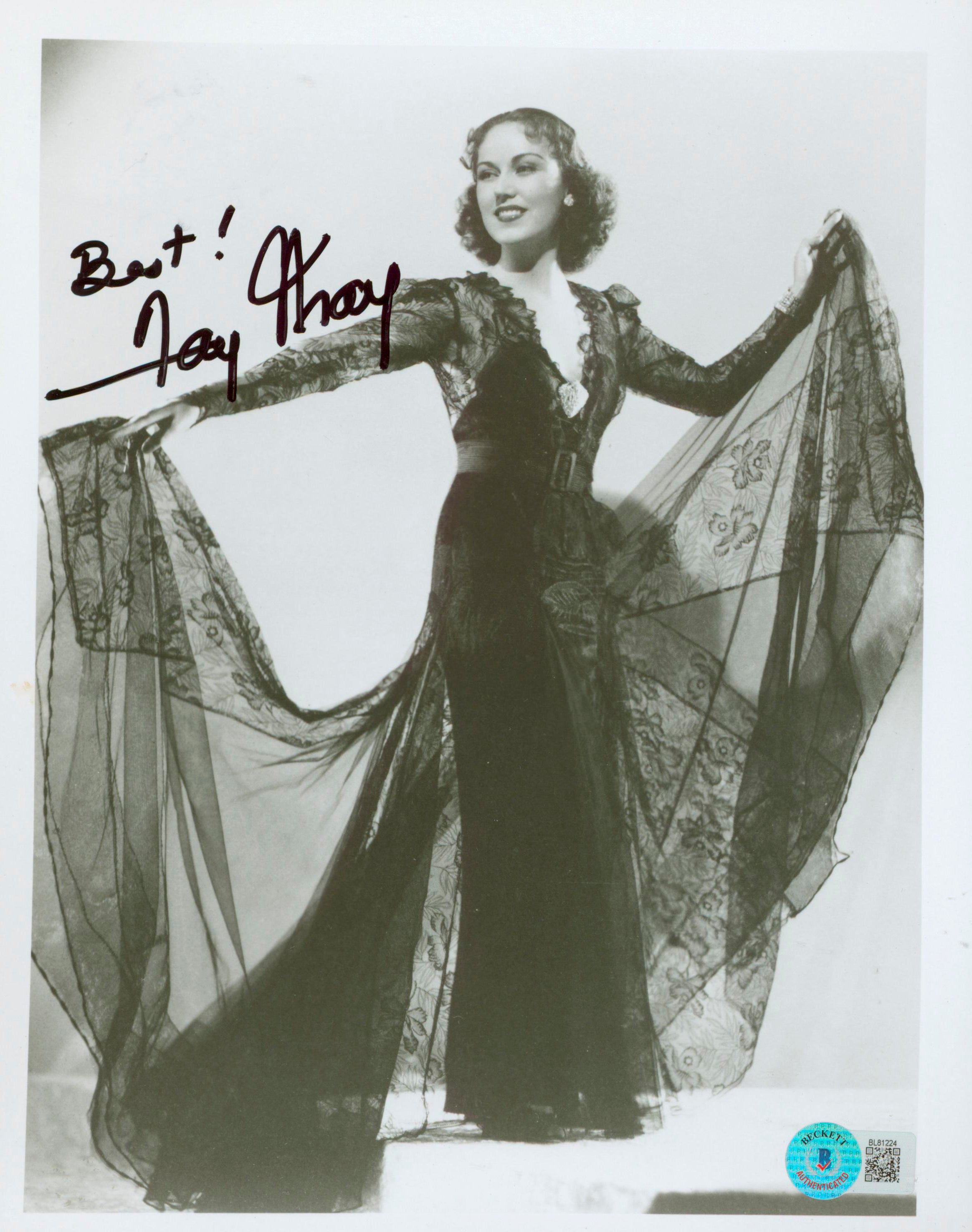 Fay Wray King Kong "Best!" Authentic Signed 8x10 Photo Autographed BAS #BL81224