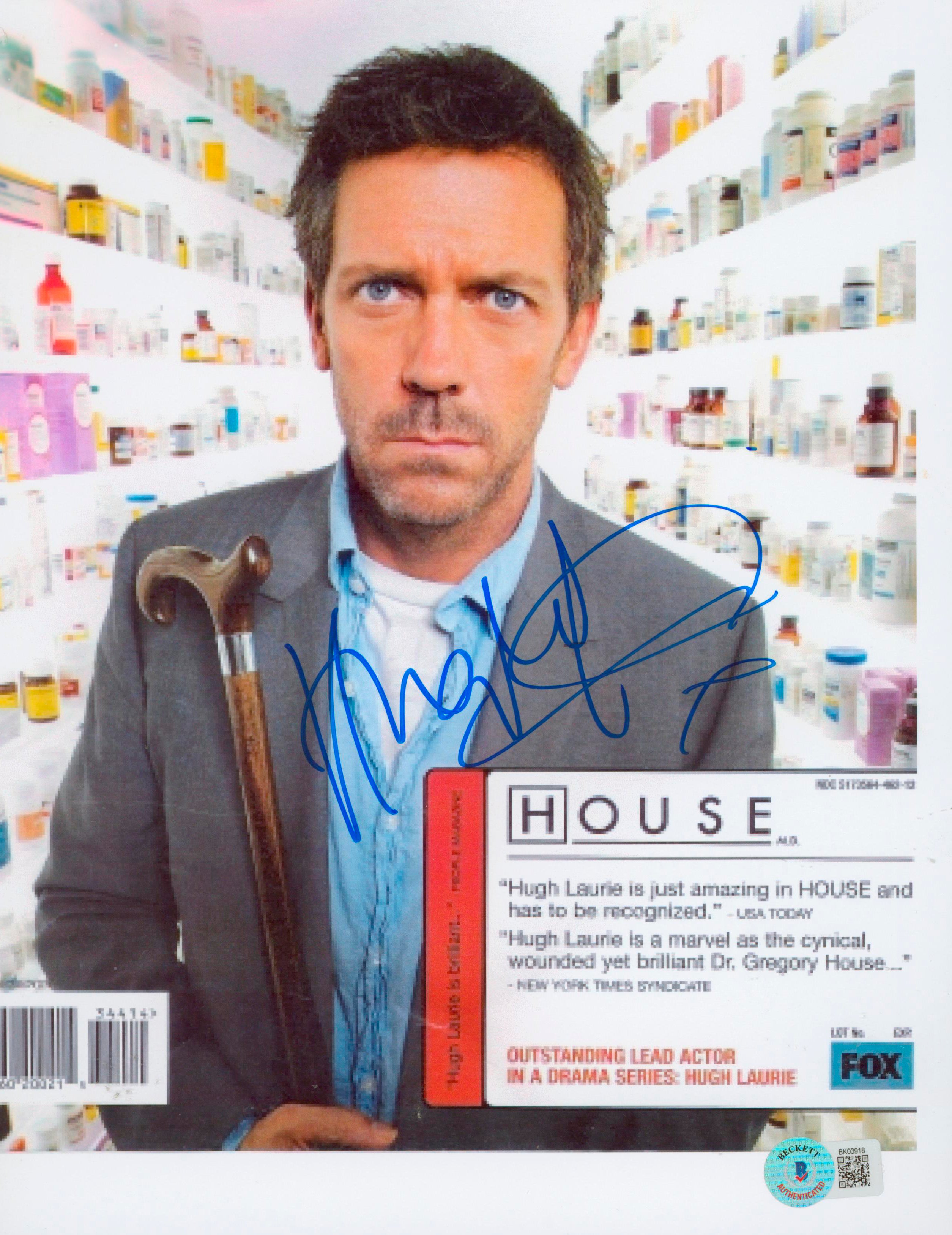 Hugh Laurie House Authentic Signed 8.5x11 Photo Autographed BAS #BK03918