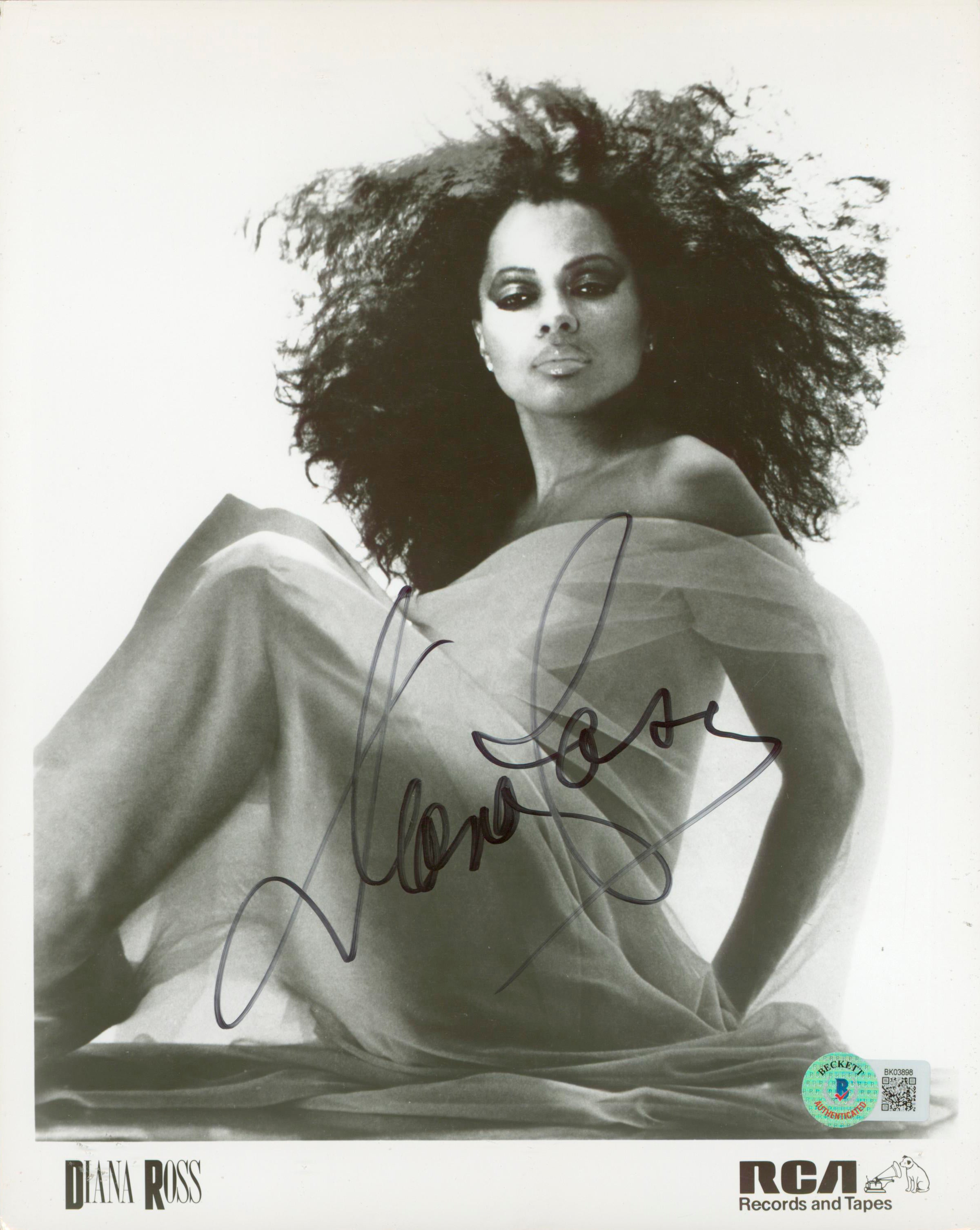 Diana Ross Authentic Signed 8x10 Black & White Photo Autographed BAS #BK03898