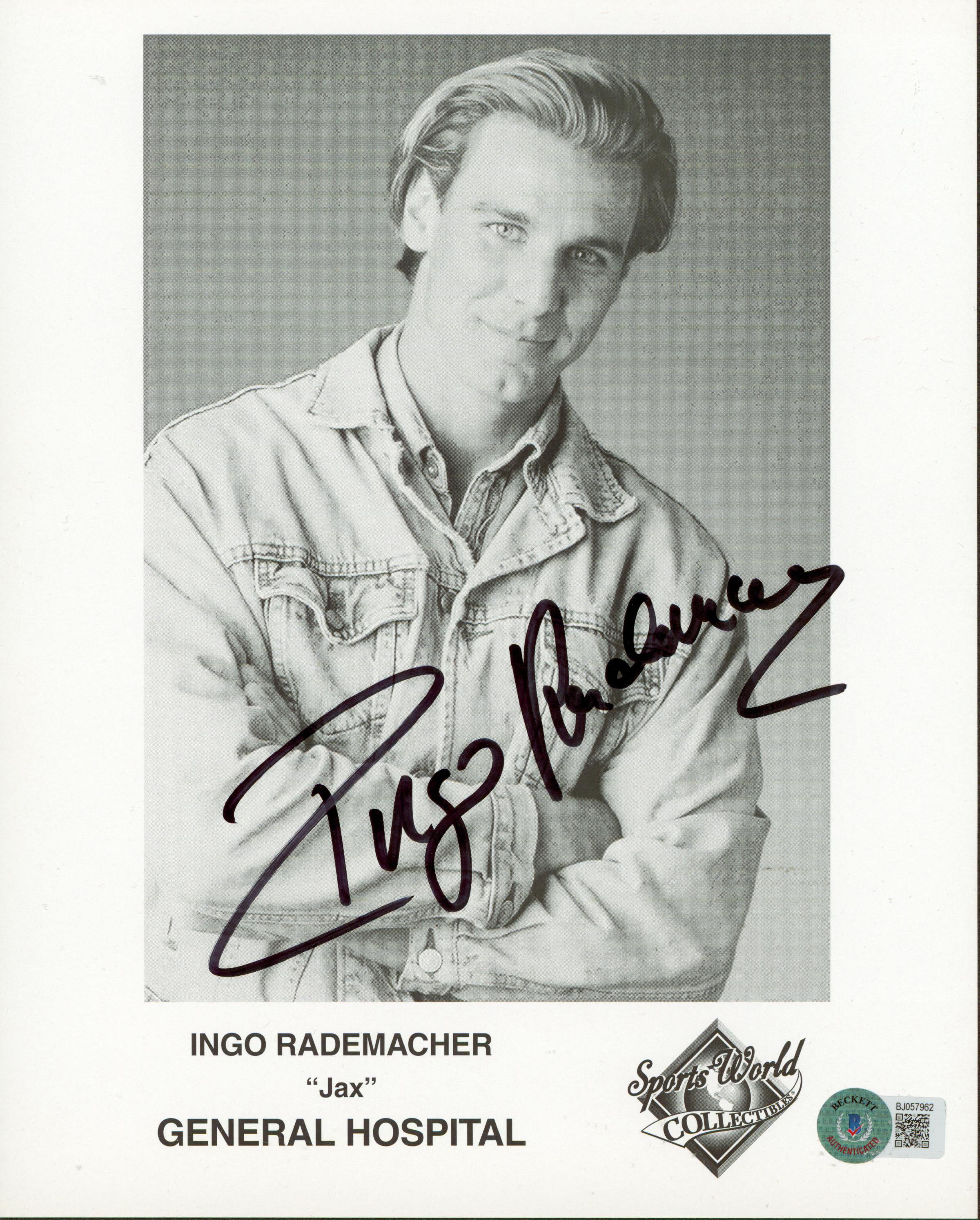 Ingo Rademacher General Hospital Authentic Signed 8x10 Black & White Photo BAS 2