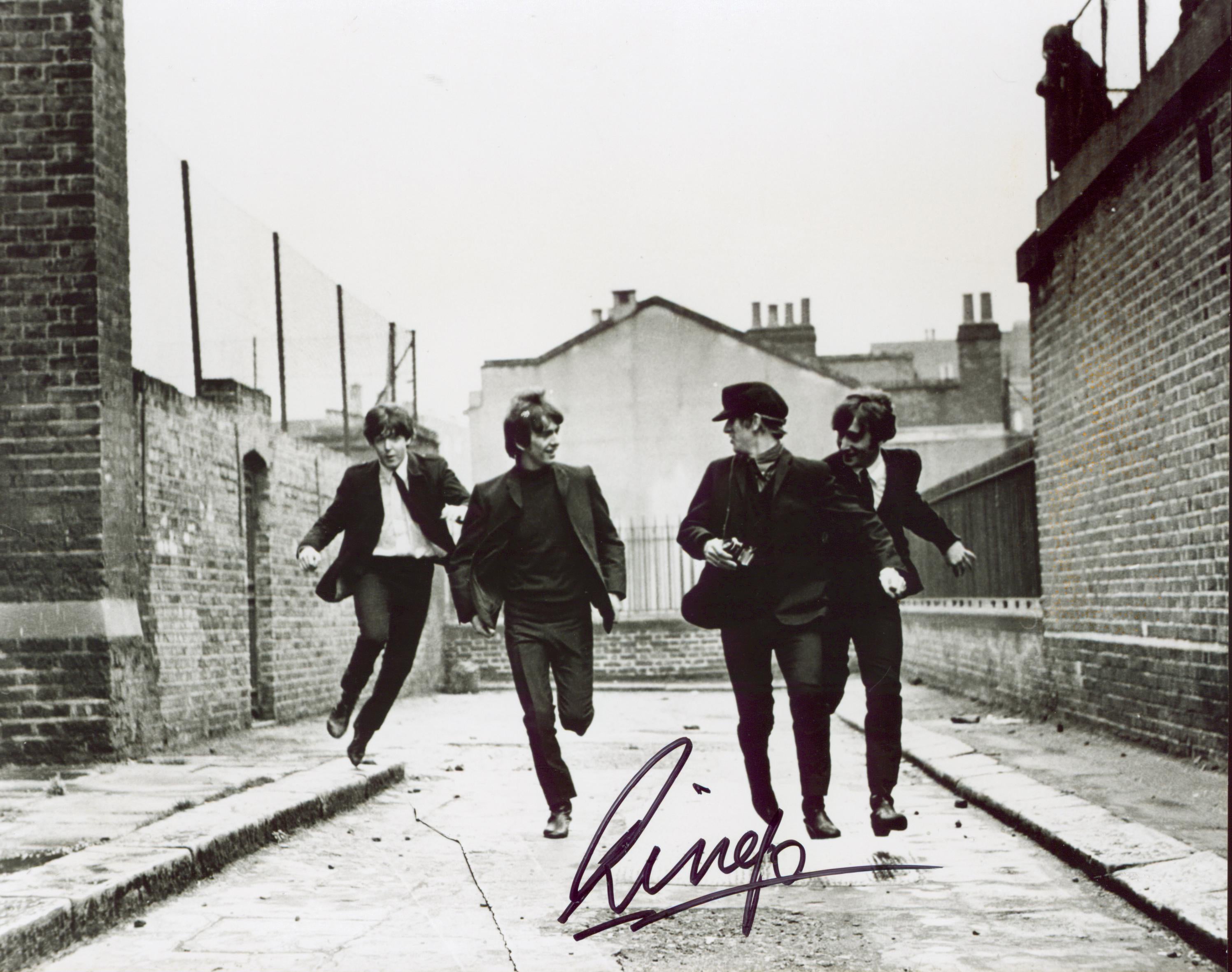 Ringo Starr The Beatles Authentic Signed 8x10 Black & White Photo JSA #XX56332