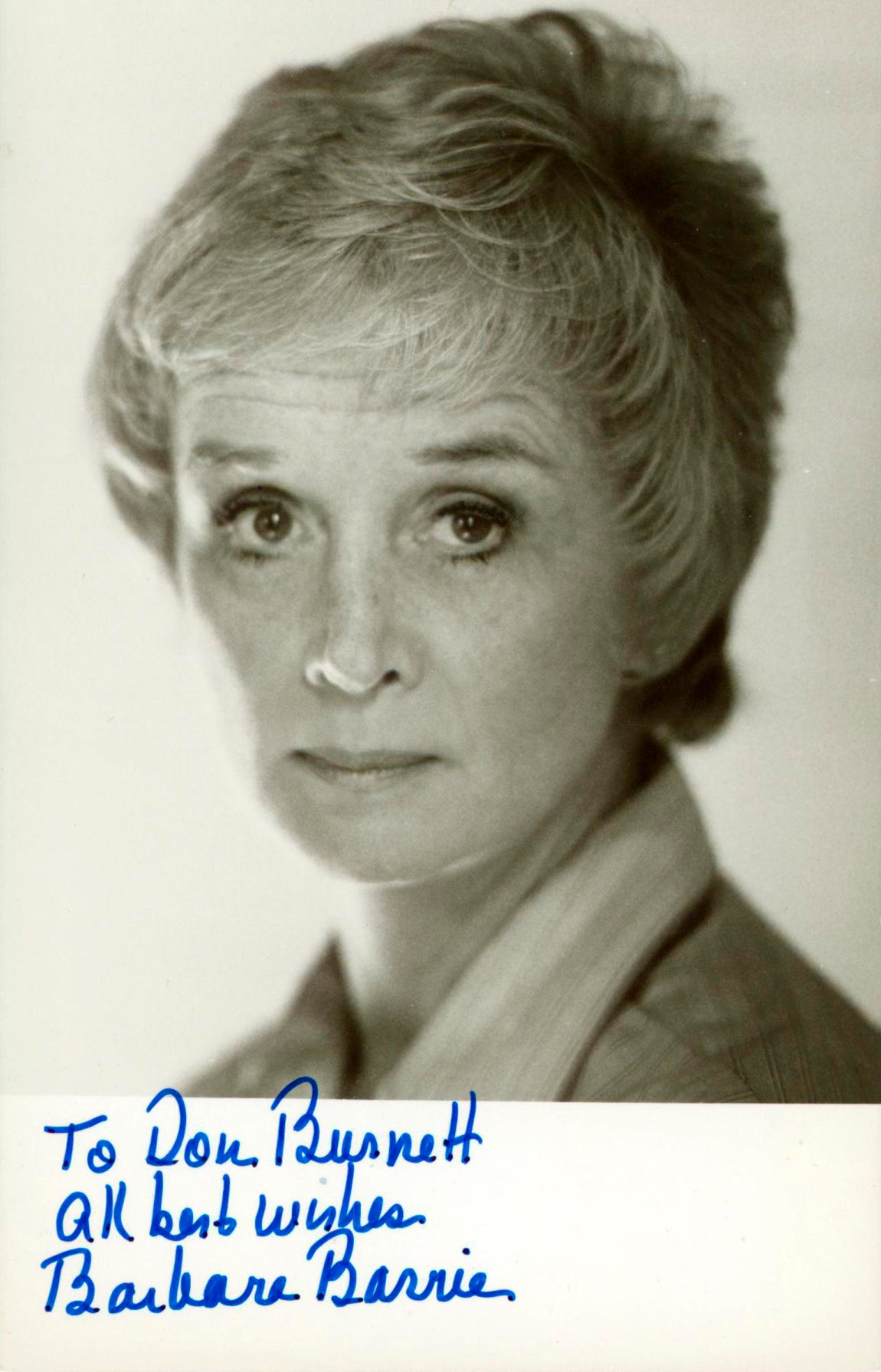 Barbara Barrie Private Benjamin "To Don Burnett" Signed 4x6 Photo BAS #BM38103