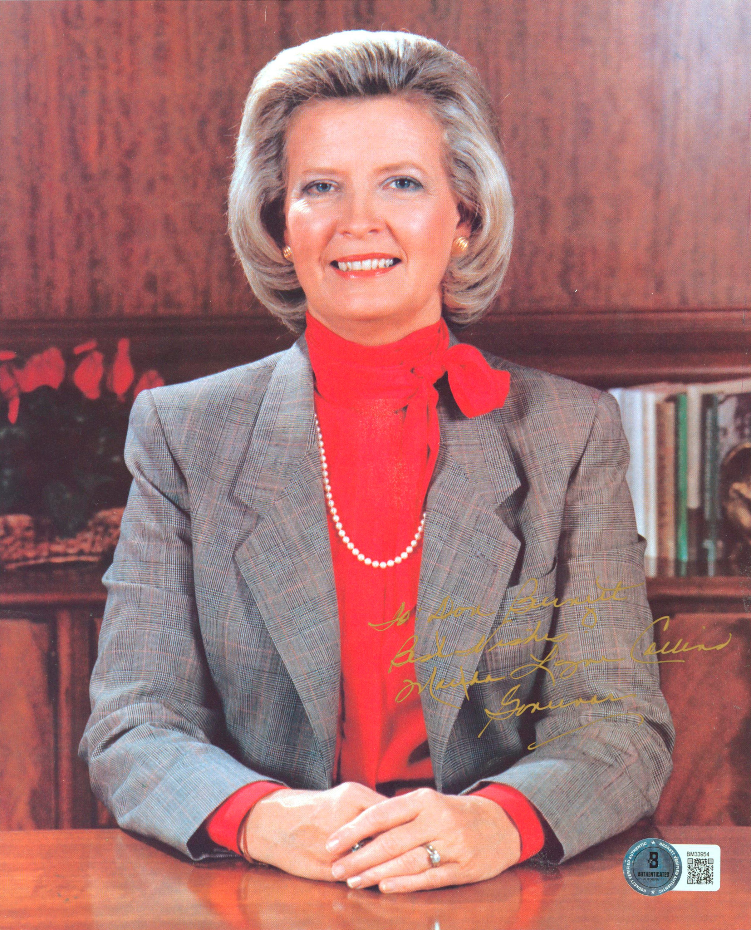 Martha Layne Collins "Best Wishes" Authentic Signed 8x10 Photo BAS #BM33954