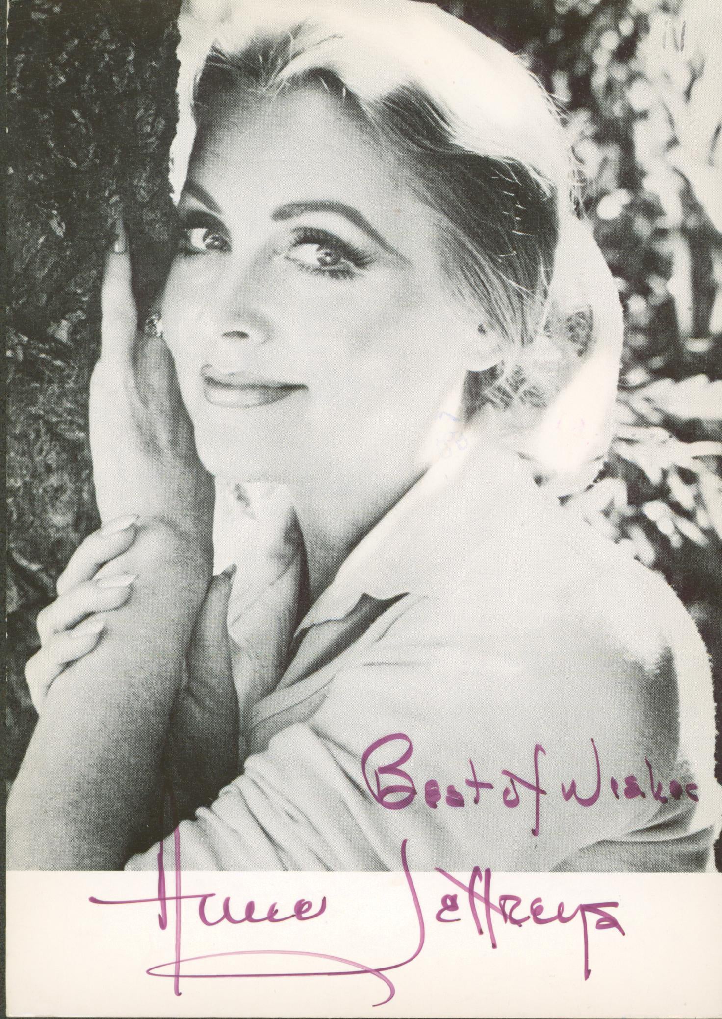Anne Jeffreys Dick Tracy "Best of Wishes" Signed 5x7 Postcard BAS #BM03287
