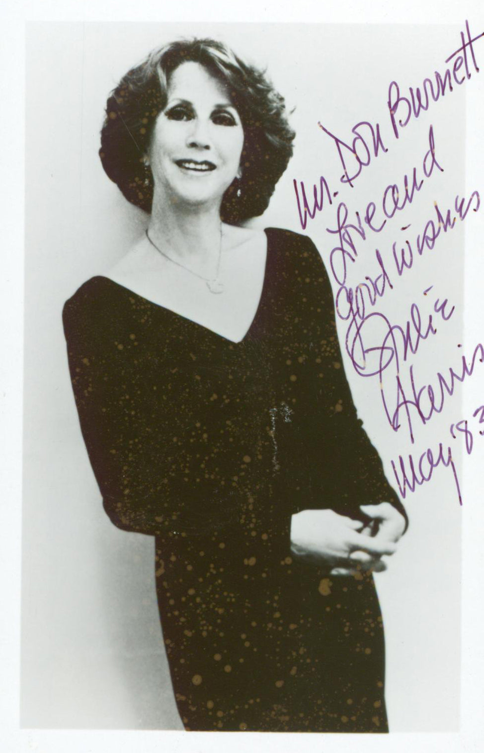 Julie Harris East of Eden "For Don Burnett" Signed 3.5x5.5 Photo BAS #BM03291