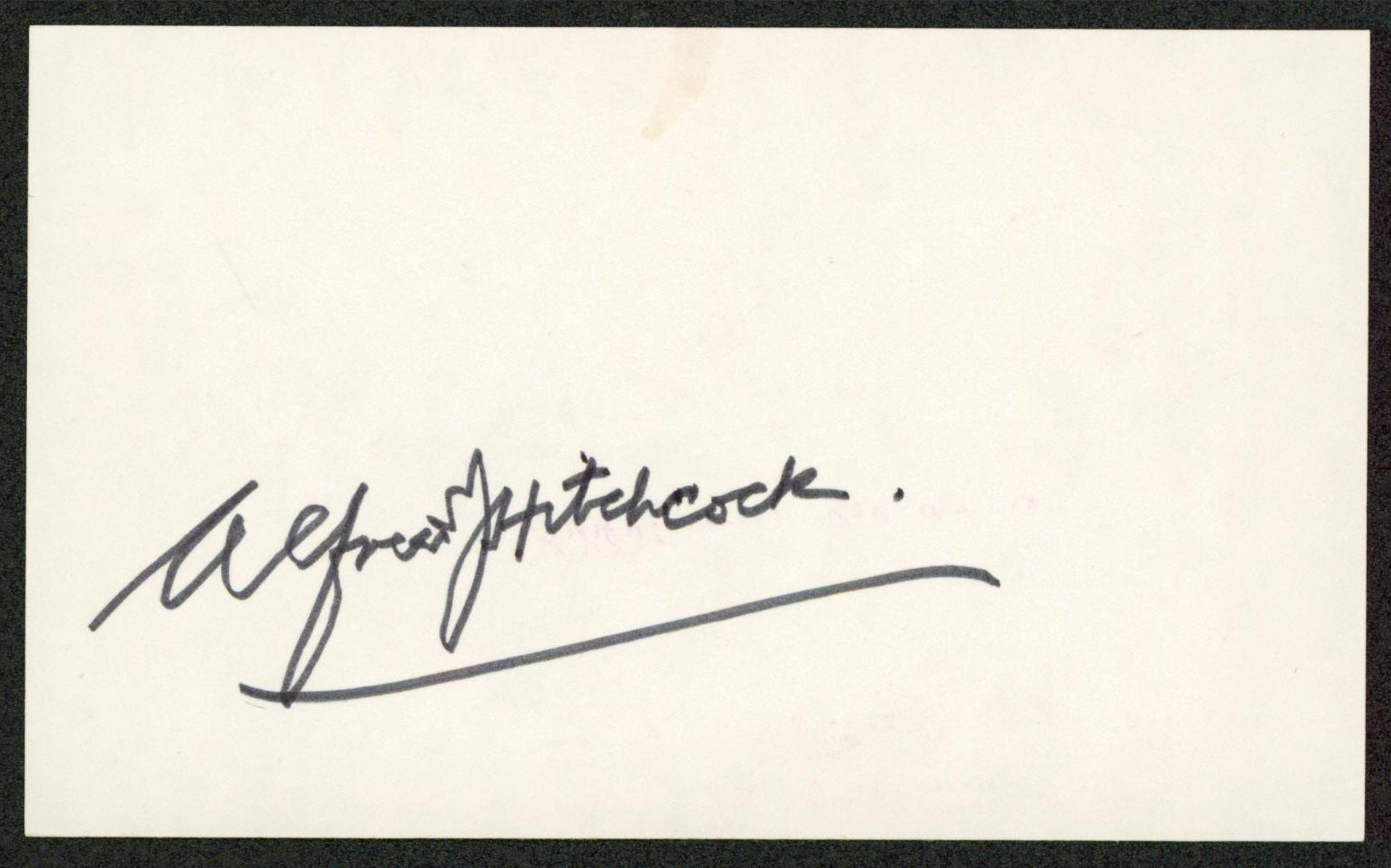 Alfred Hitchcock The Birds Authentic Signed 3x5 Index Card BAS #AD64298