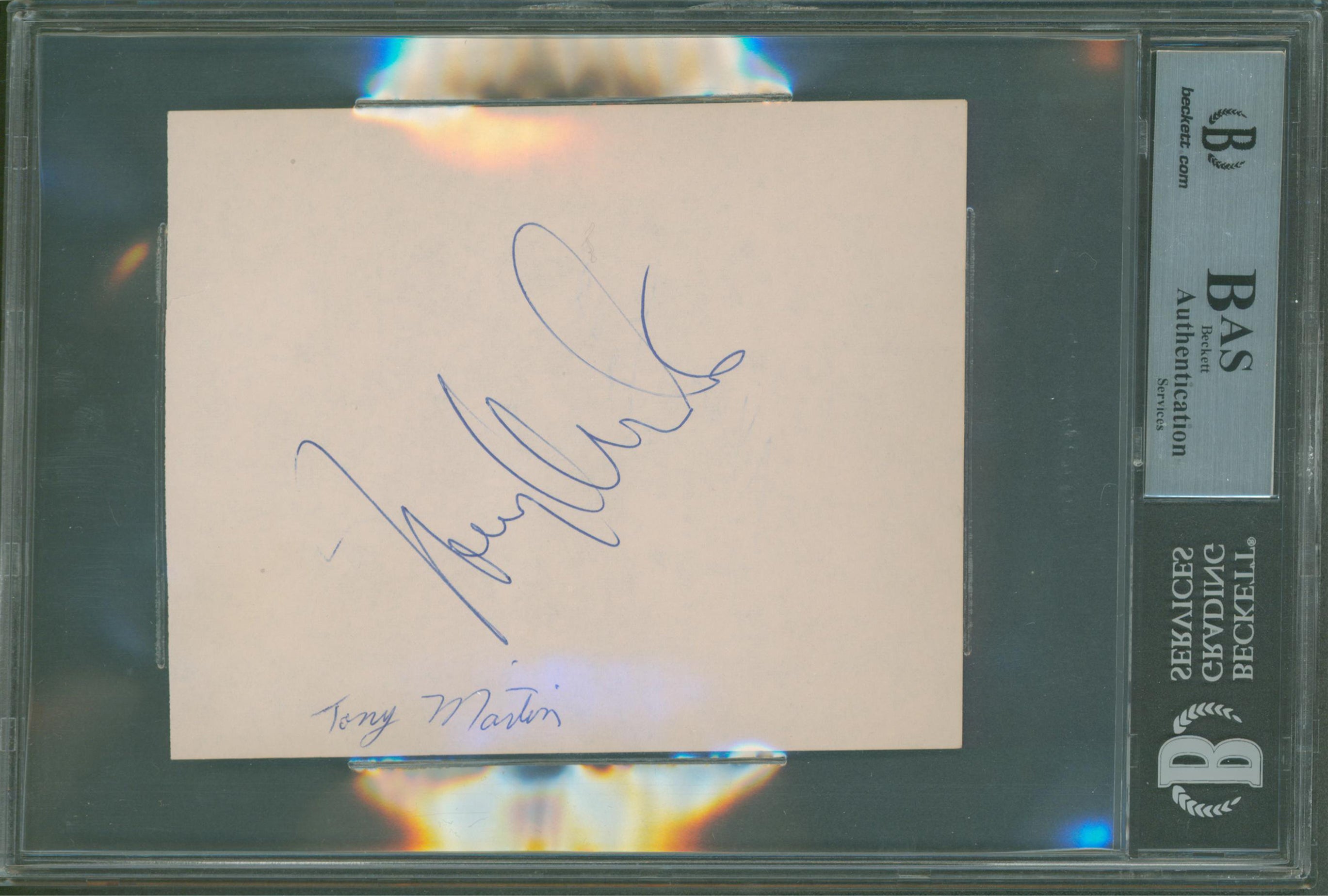 Alan Ladd Shane Authentic Signed 4.5 x 5.5 Cut Signature Autographed BAS Slabbed