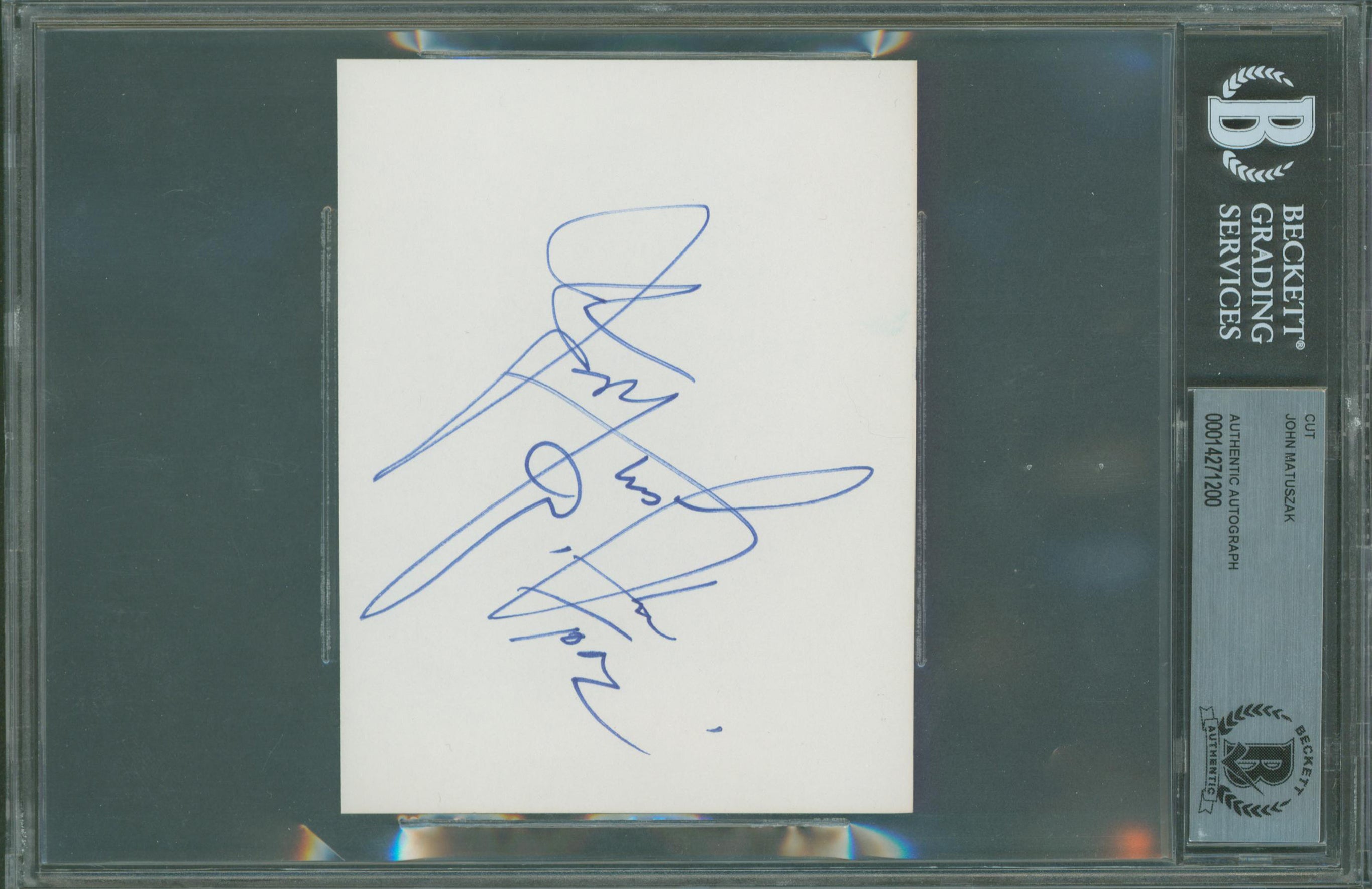 John Matuszak (Sloth) The Goonies Signed 5 x 3.75 Cut Signature BAS Slabbed