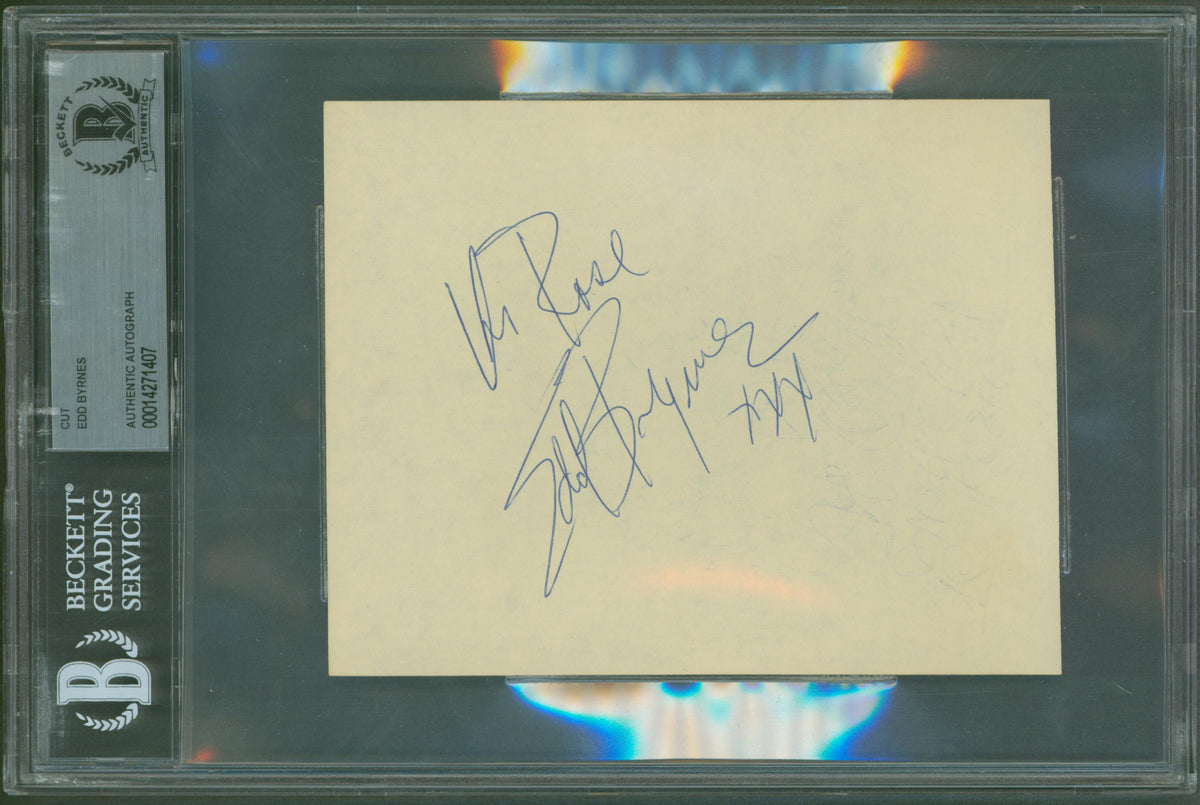 Edd Byrnes 77 Sunset Strip Authentic Signed 4.5 x 5.5 Cut Signature BAS Slabbed