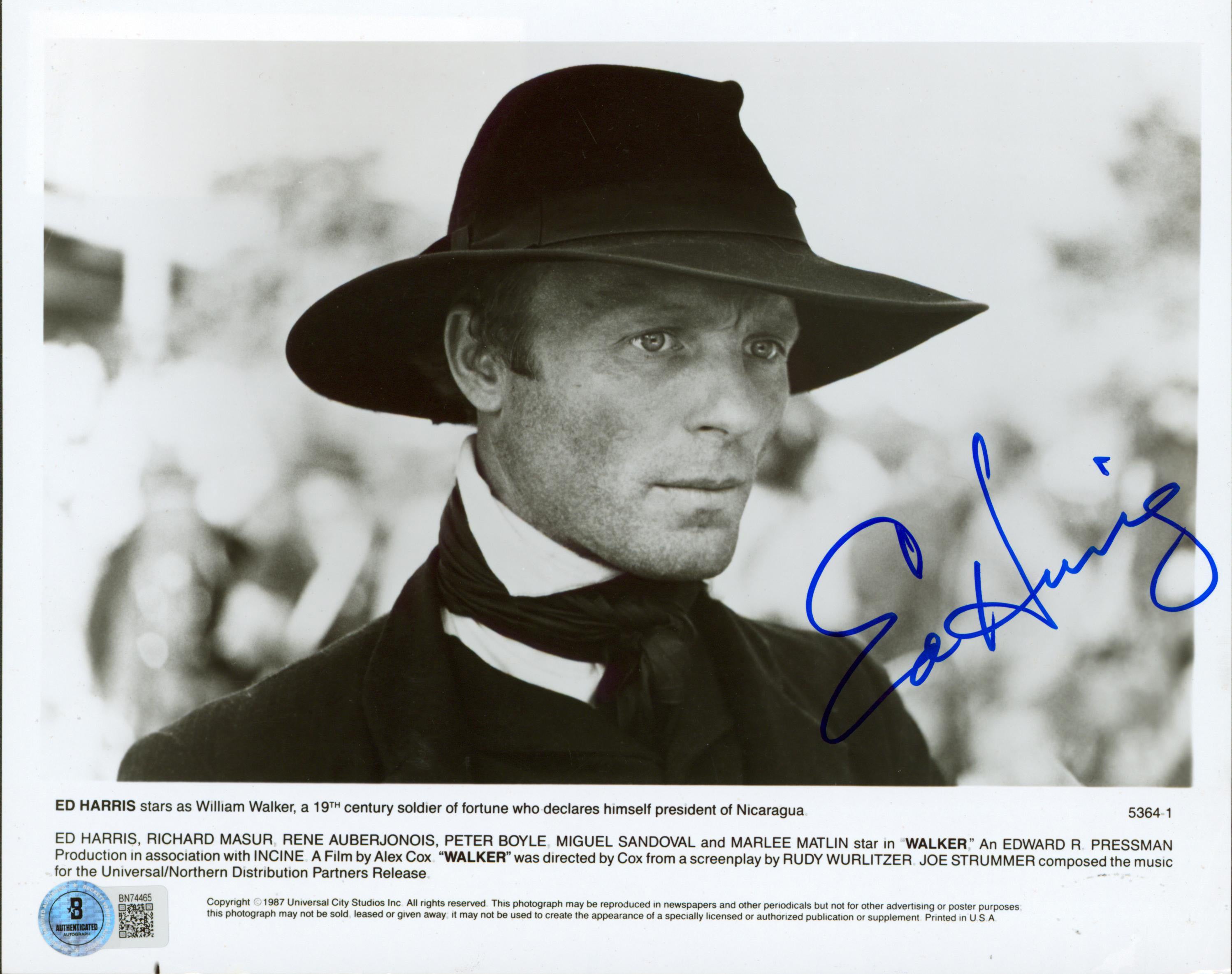 Ed Harris Walker Authentic Signed 8x10 Photo Autographed BAS #BN74465