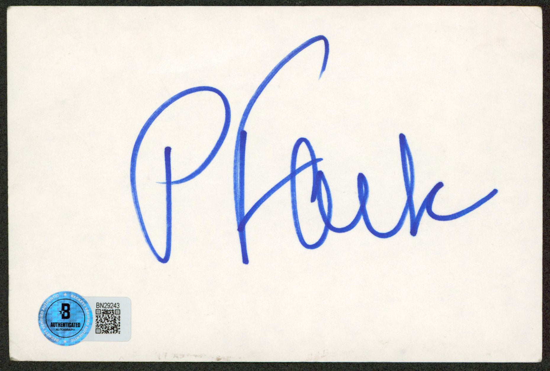 Peter Falk Columbo Authentic Signed 4x6 Index Card Autographed BAS #BN29243