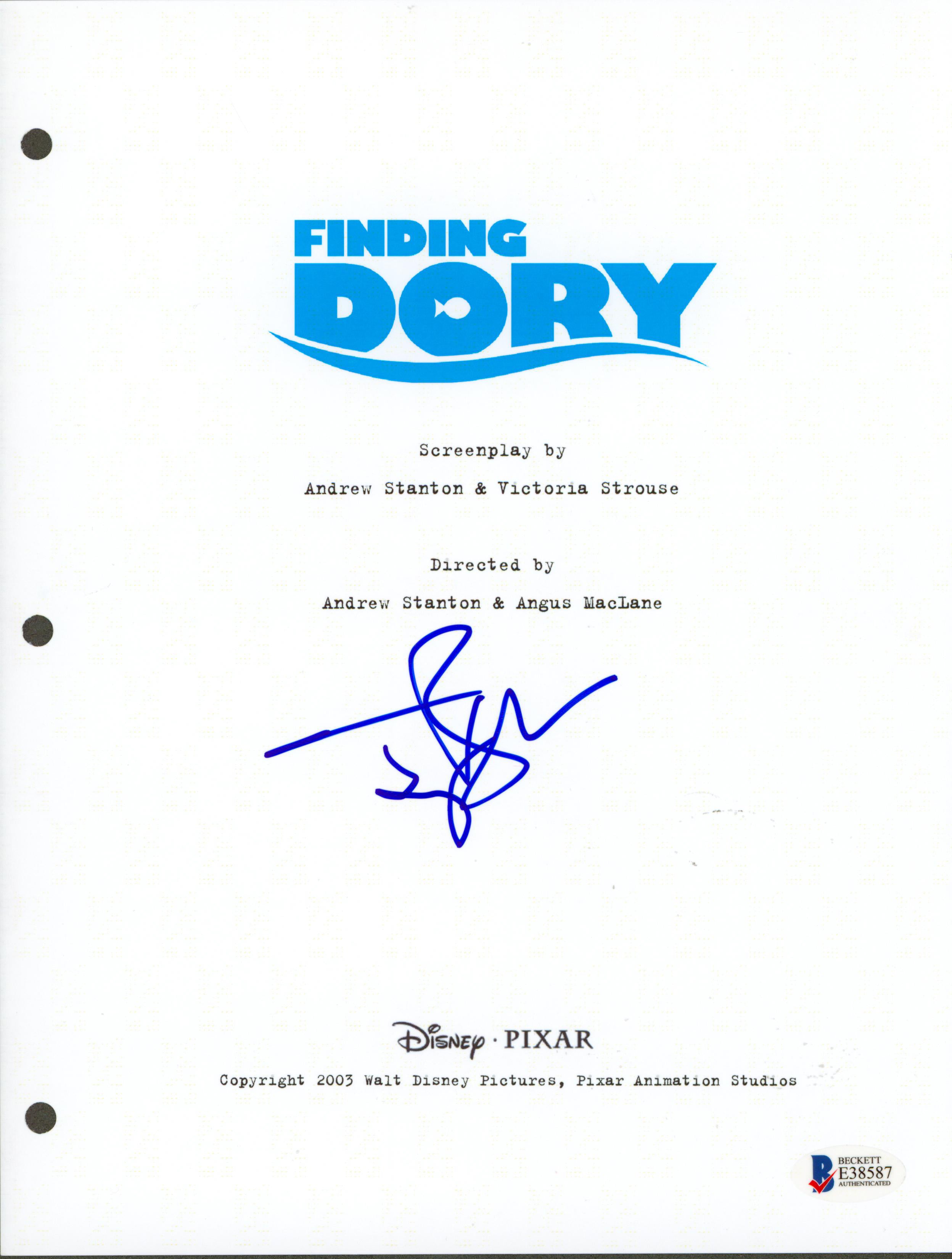 Ty Burrell Finding Dory Authentic Signed 8.5x11 Script Cover BAS #E38587