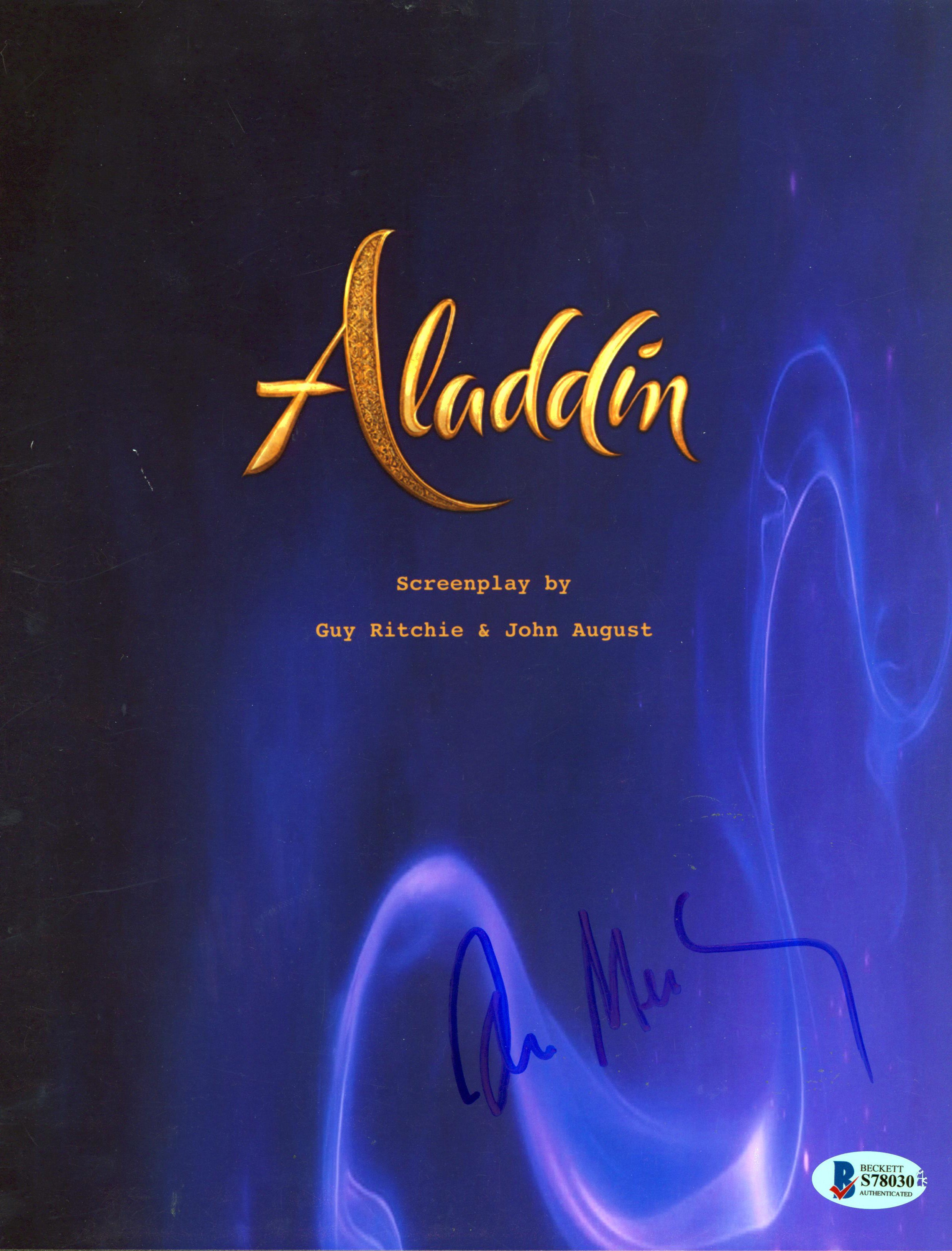 Alan Menken Aladdin Authentic Signed 8.5x11 Script Cover Autographed BAS #S78030