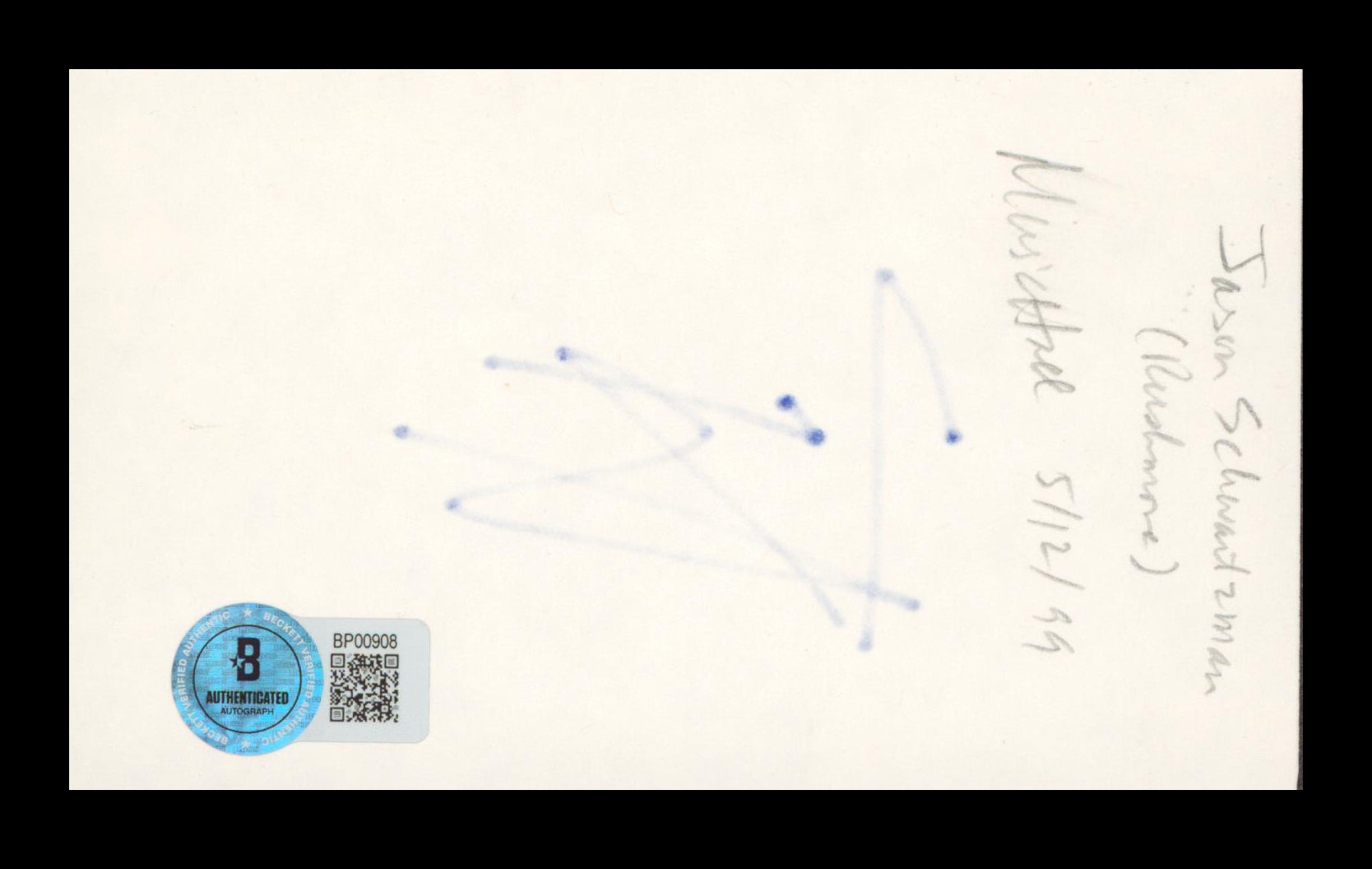 Jason Schwartzman Rushmore Authentic Signed 3x5 Index Card BAS #BP00908