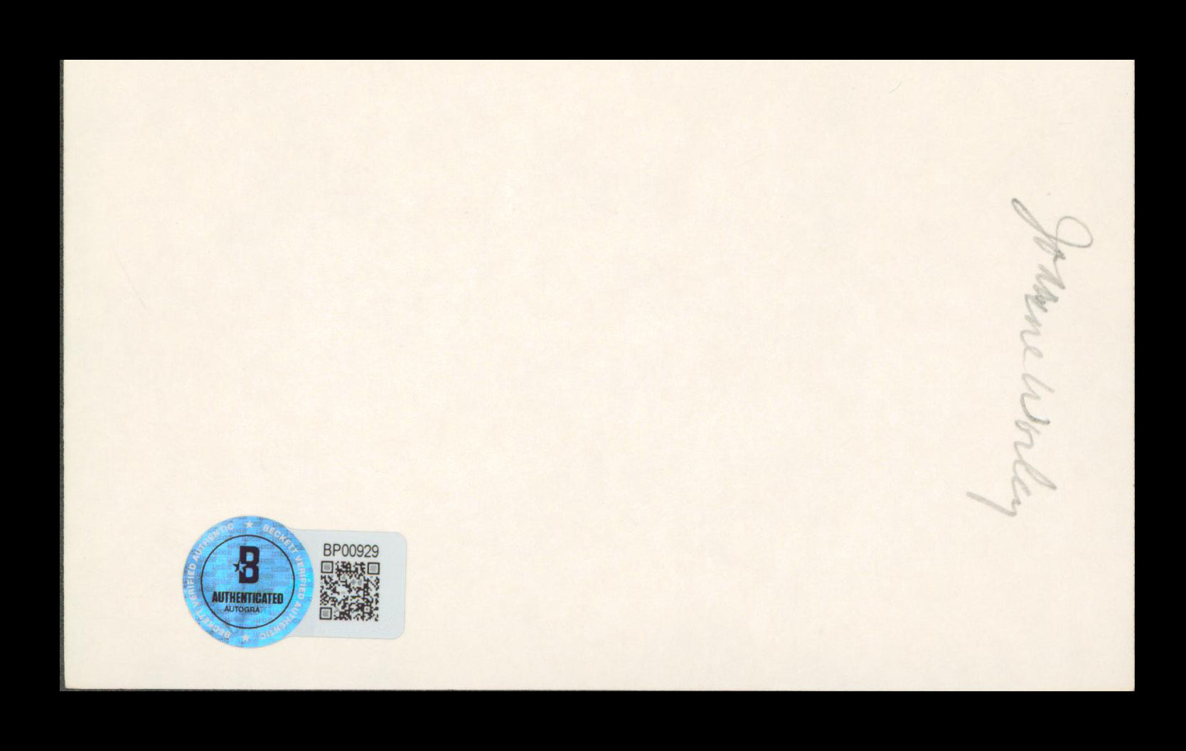 Jo Anne Worley Rowan & Martin's Laugh-In Signed 3x5 Index Card BAS #BP00929