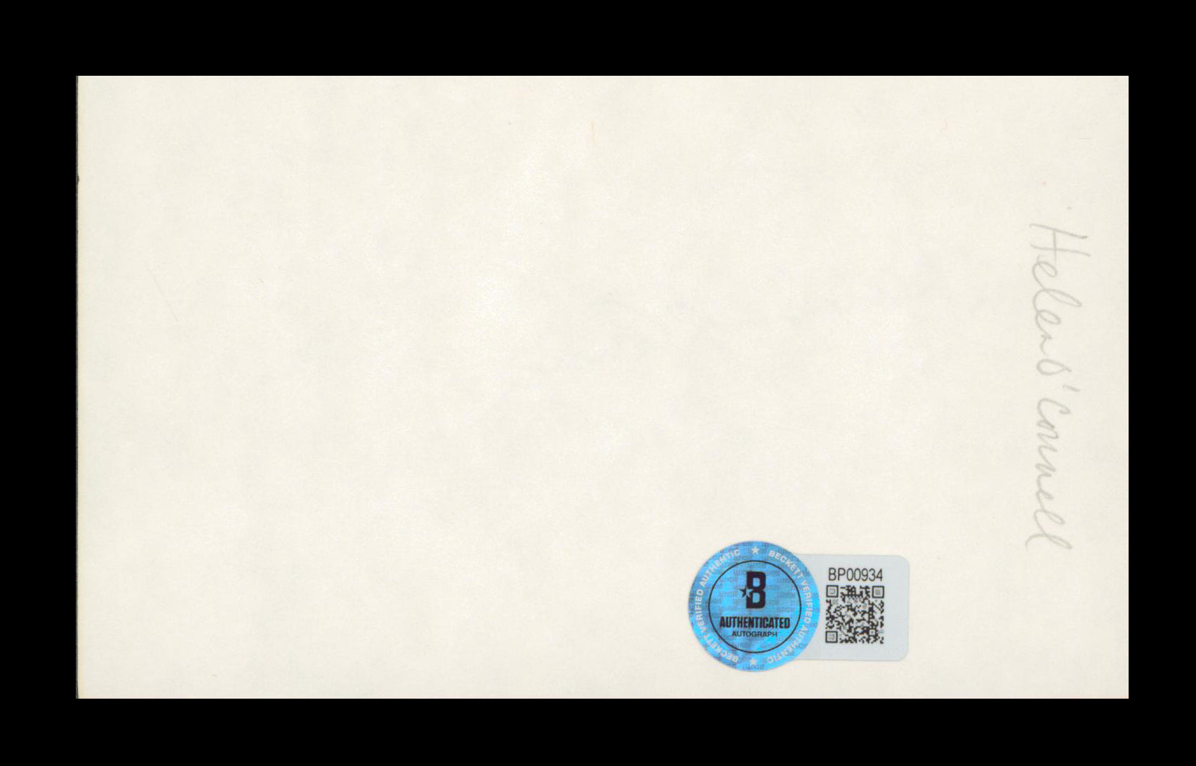 Helen O'Connell Musician Authentic Signed 3x5 Index Card BAS #BP00934