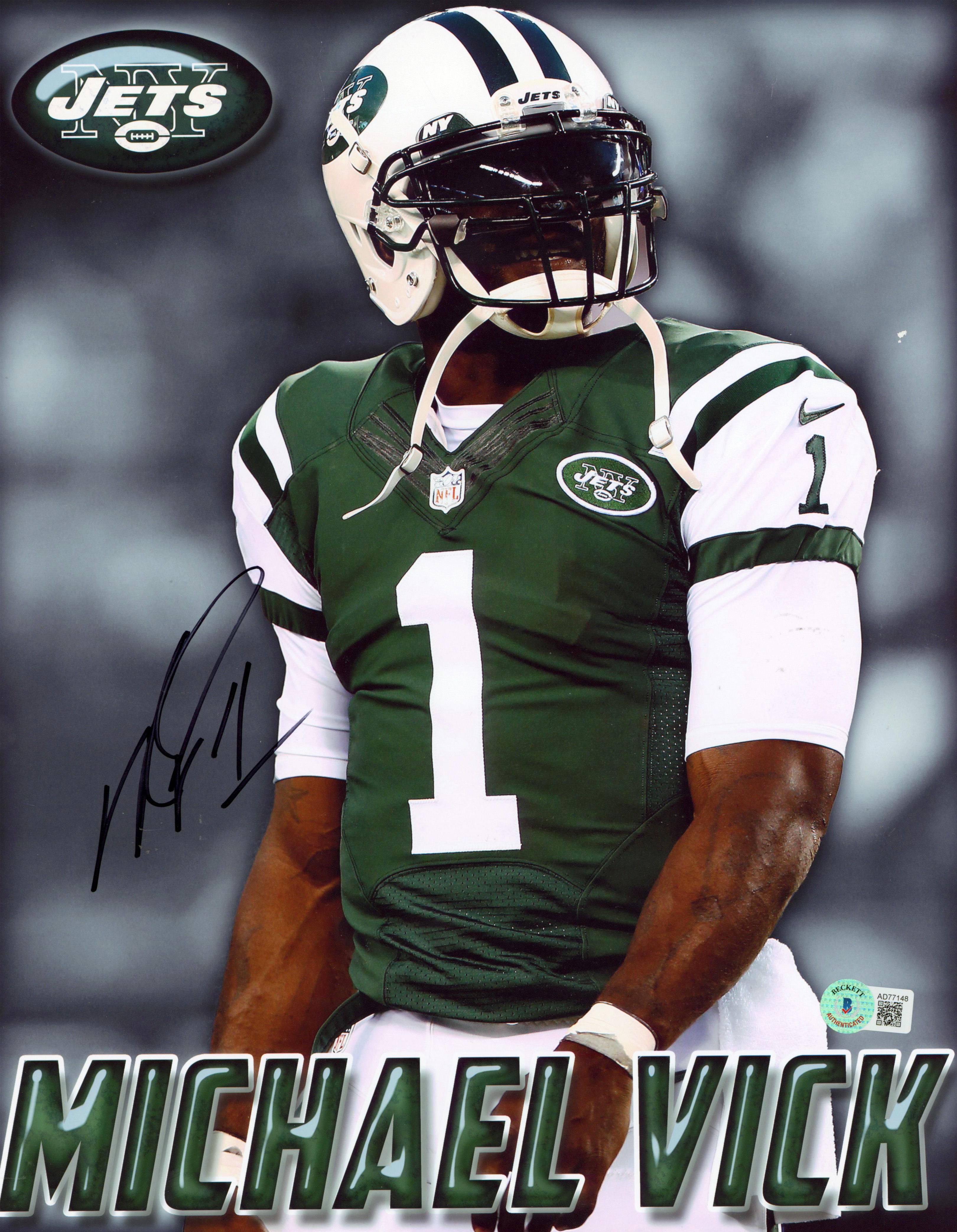 Jets Michael Vick Authentic Signed 11x14 Photo Autographed BAS #AD77148