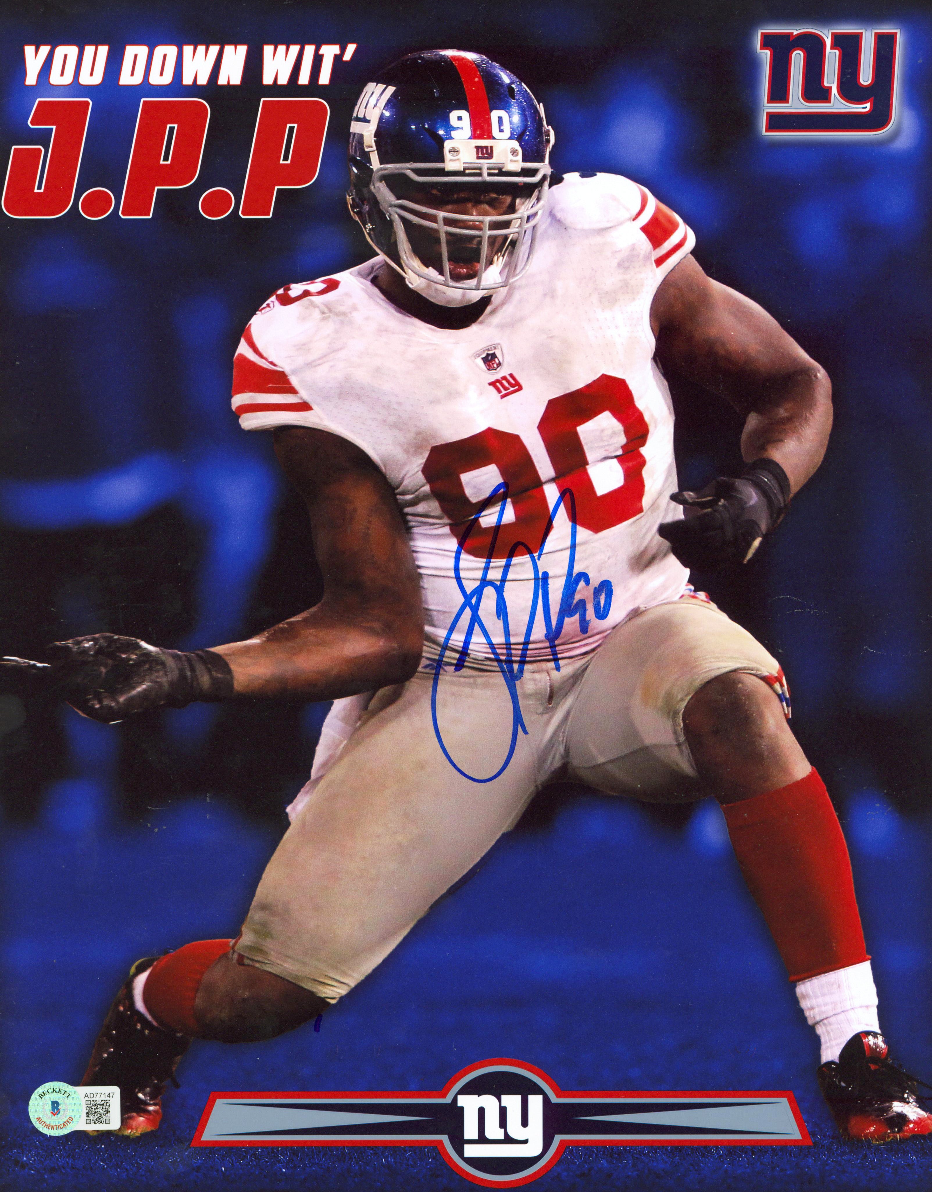 Giants Jason Pierre-Paul Authentic Signed 11x14 Photo Autographed BAS #AD77147