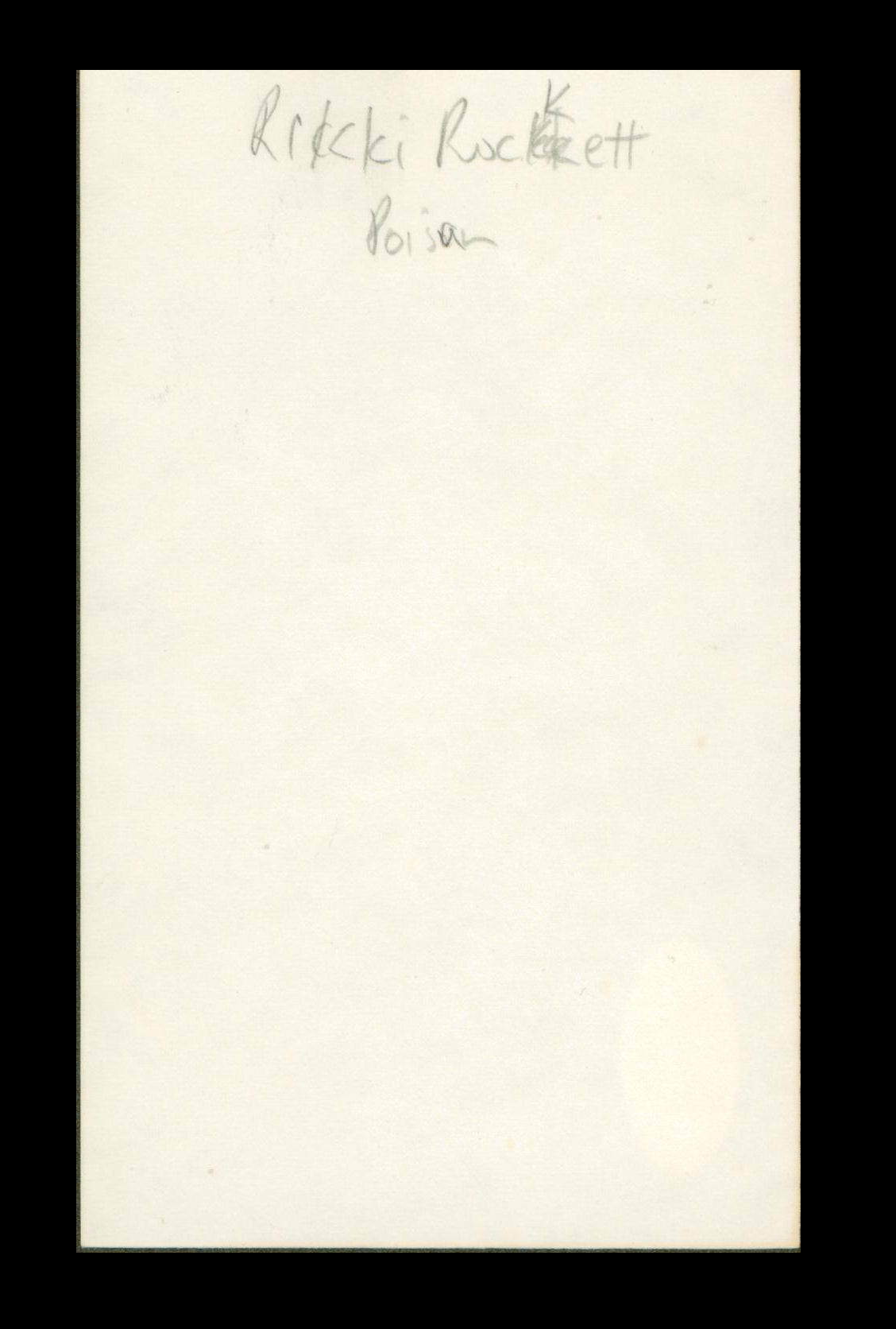 Rikki Rockett Poison Authentic Signed 3x5 Index Card Autographed JSA #AX48078