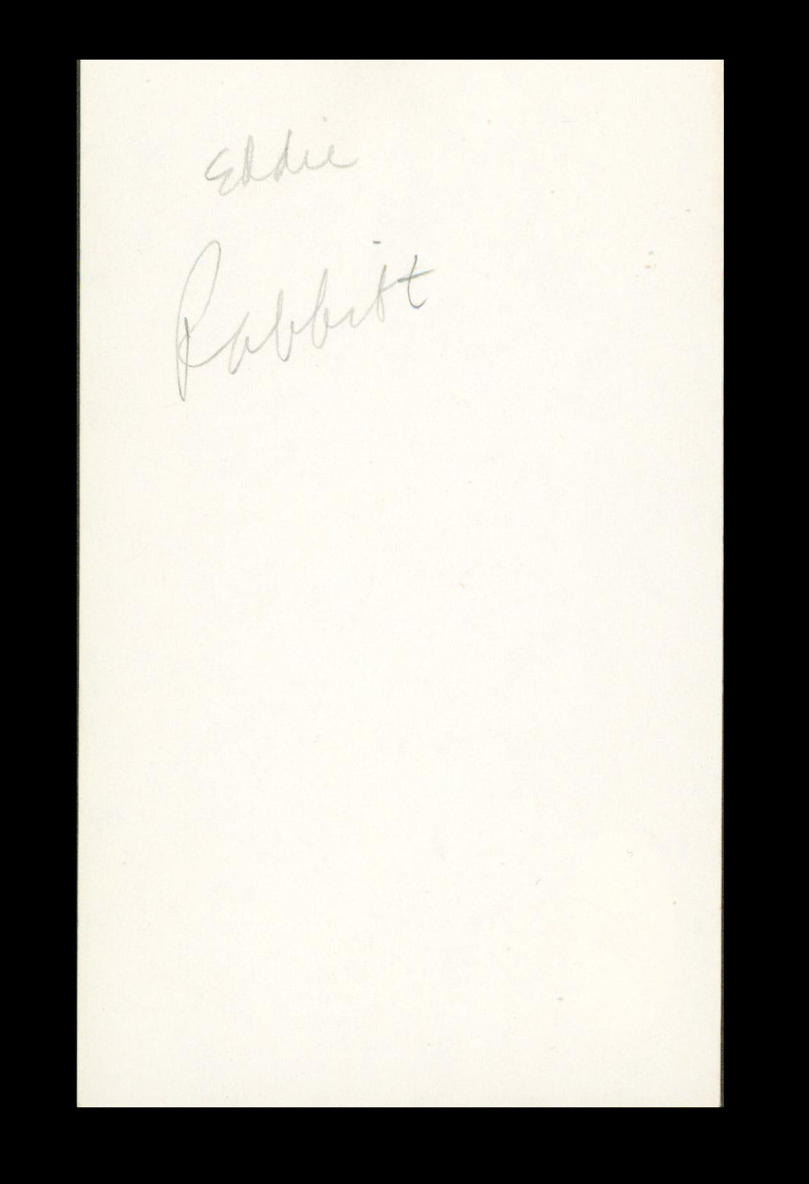 Eddie Rabbitt Musician Authentic Signed 3x5 Index Card Autographed JSA #AX48079