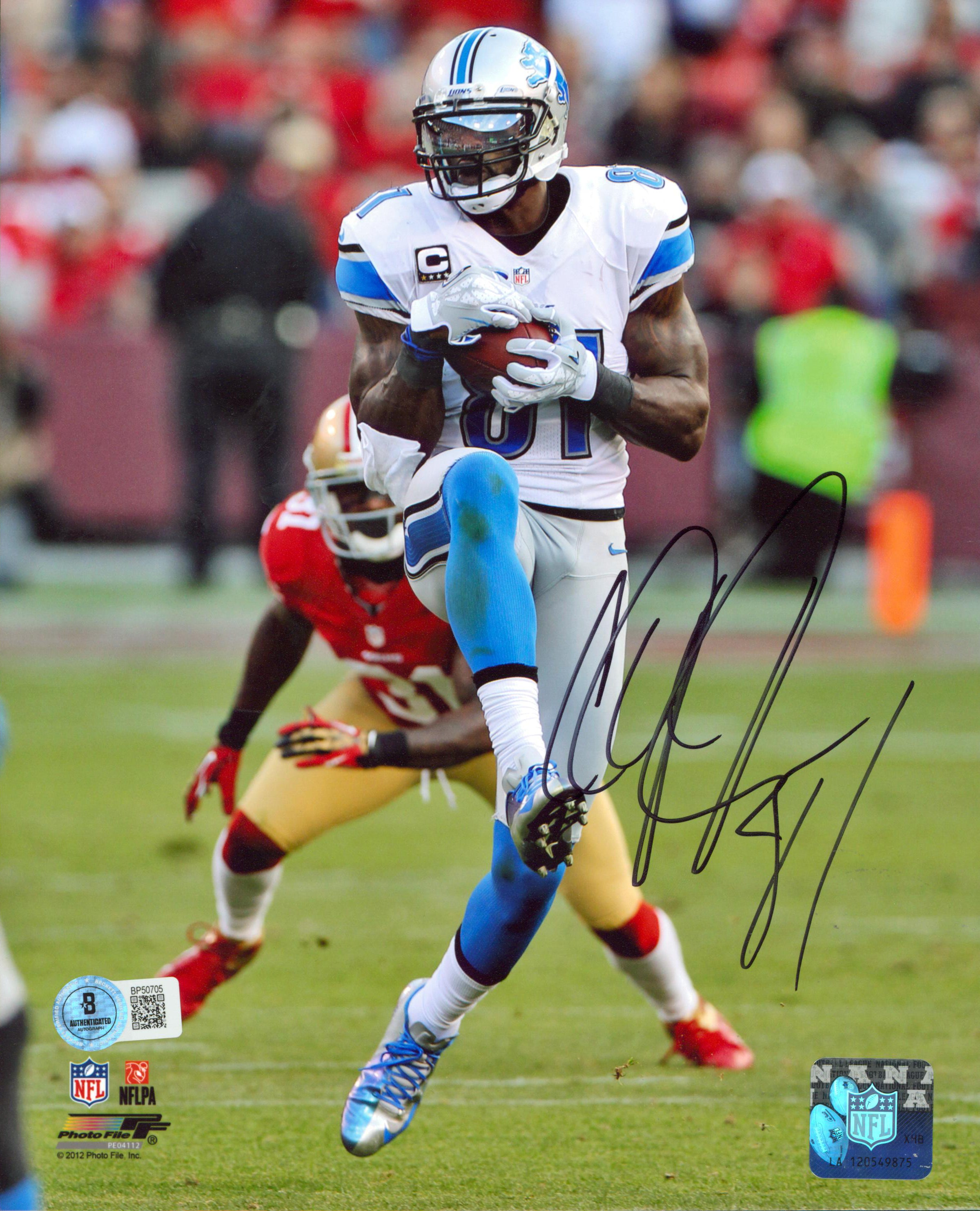 Lions Calvin Johnson Authentic Signed 8x10 Photo Autographed BAS #BP50705