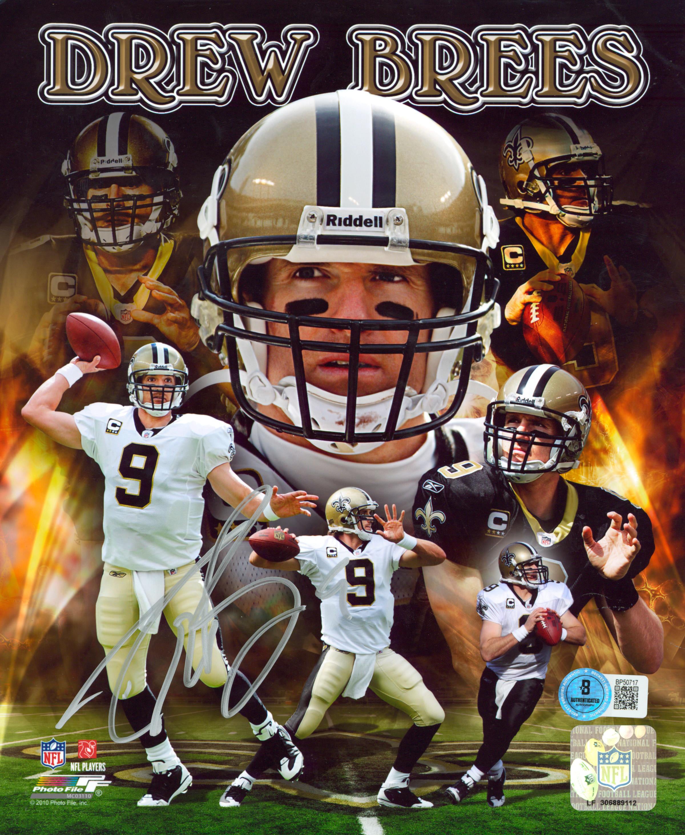 Saints Drew Brees Authentic Signed 8x10 Photo Autographed BAS #BP50717