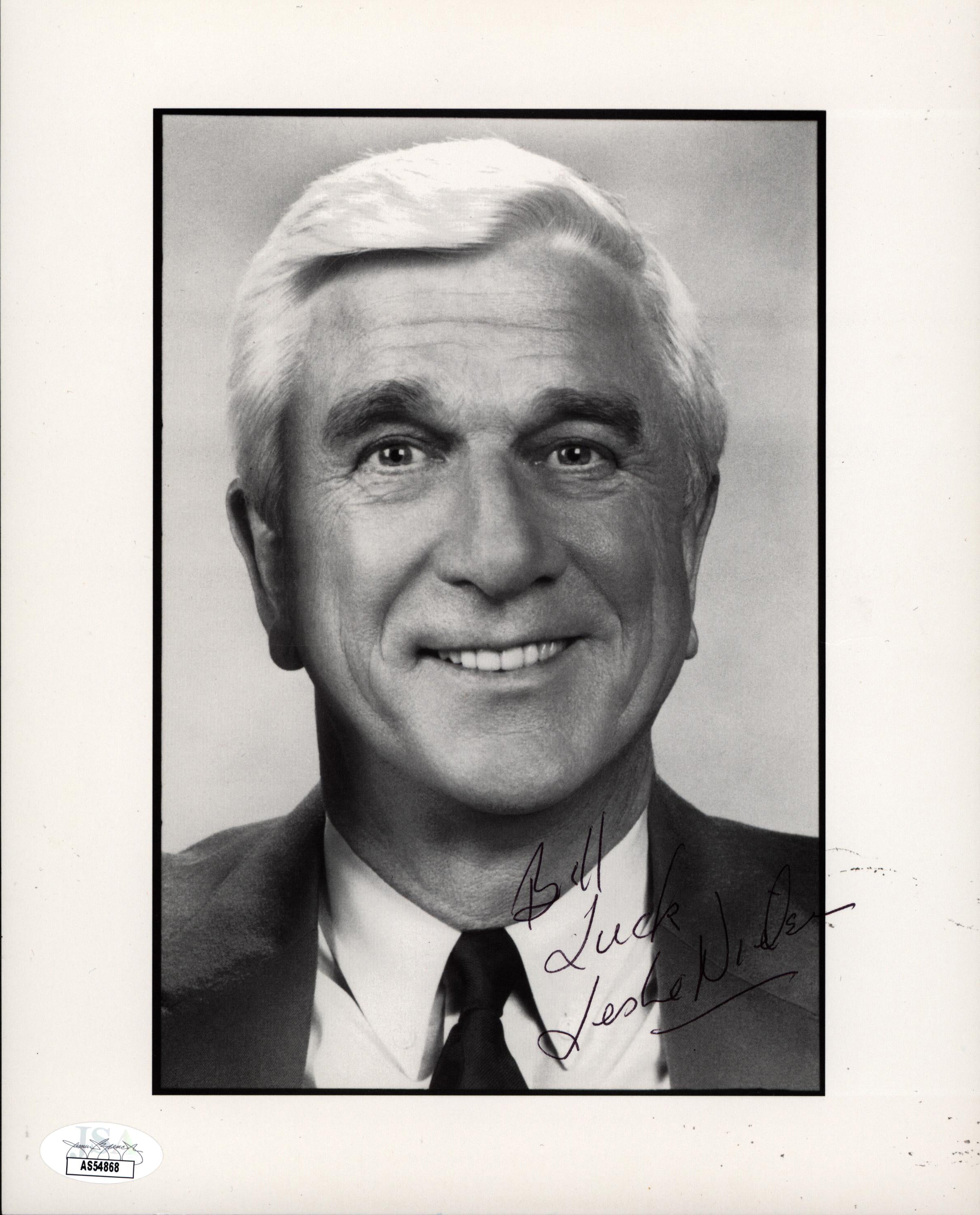 Leslie Nielson Airplane! "Luck" Authentic Signed 8x10 Photo JSA #AS54868
