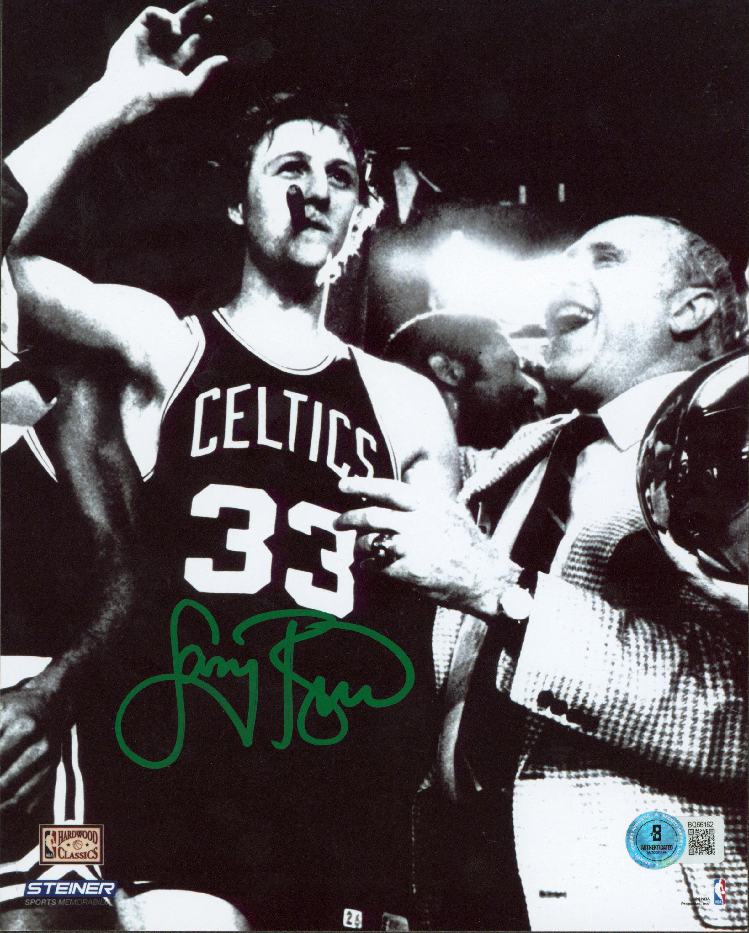 Celtics Larry Bird Authentic Signed 8x10 Vertical Black & White Photo BAS