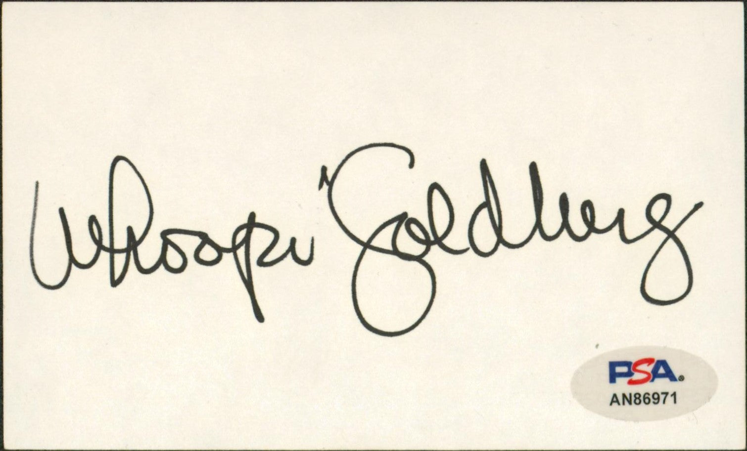 Whoopie Goldberg The Color Purple Signed 3x5 Index Card PSA/DNA #AN86971