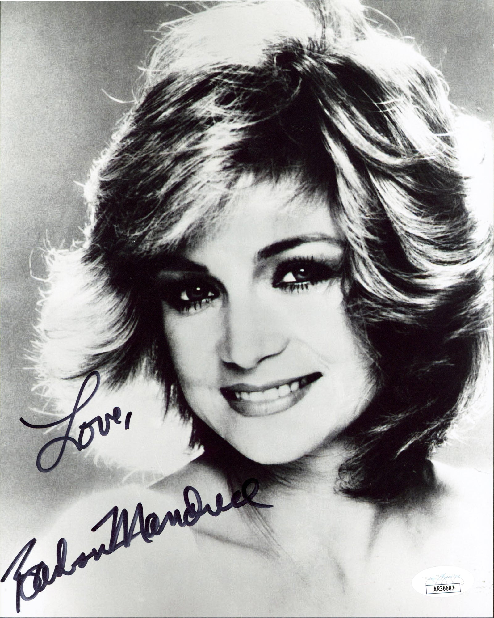 Barbara Mandrell "Love" Authentic Signed 8x10 Black & White Photo JSA #AR36687