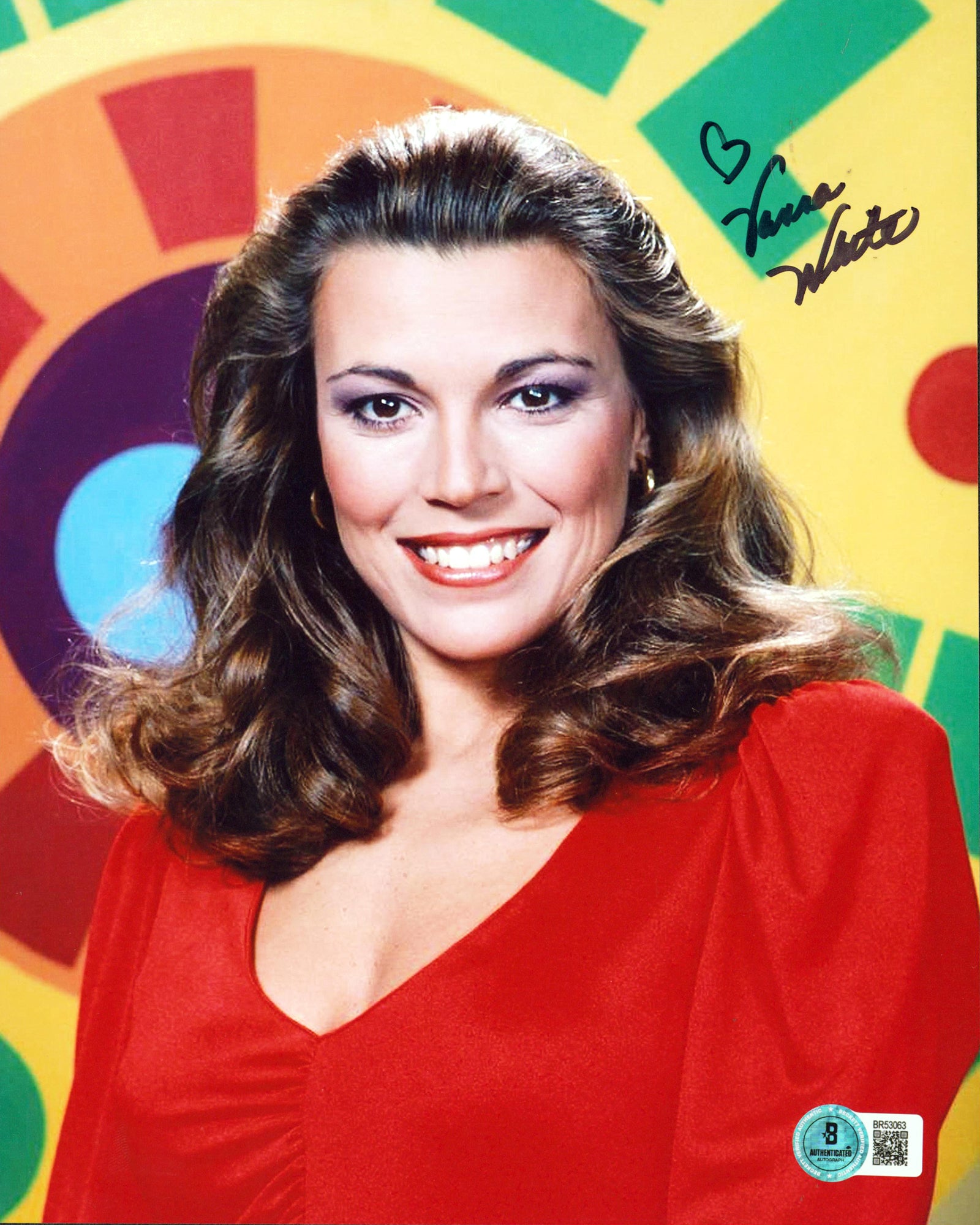 Vanna White Wheel of Fortune Authentic Signed 8x10 Vertical Photo BAS 4