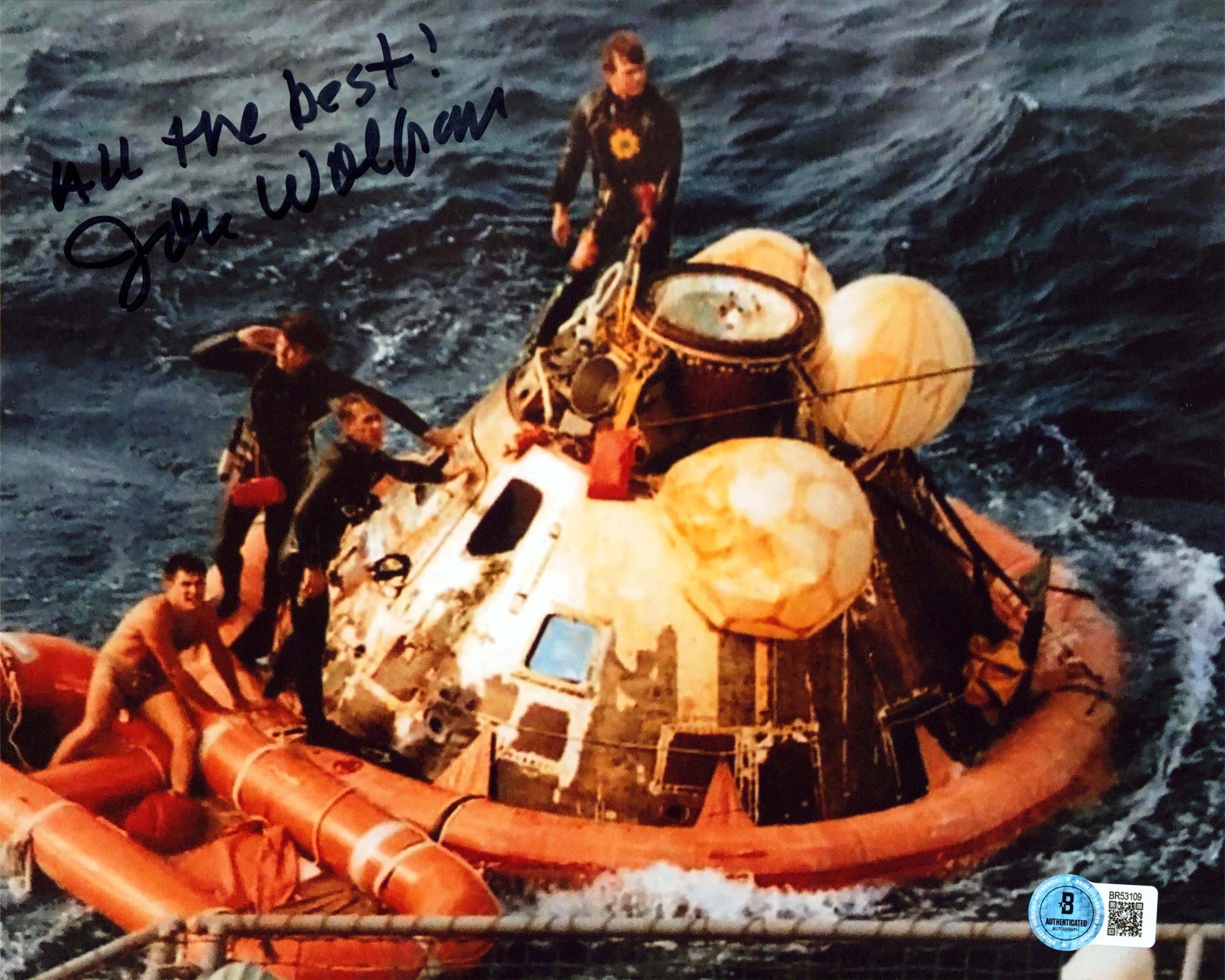 John Wolfram Apollo 11 "All The Best!" Authentic Signed 8x10 Photo BAS #BR53109