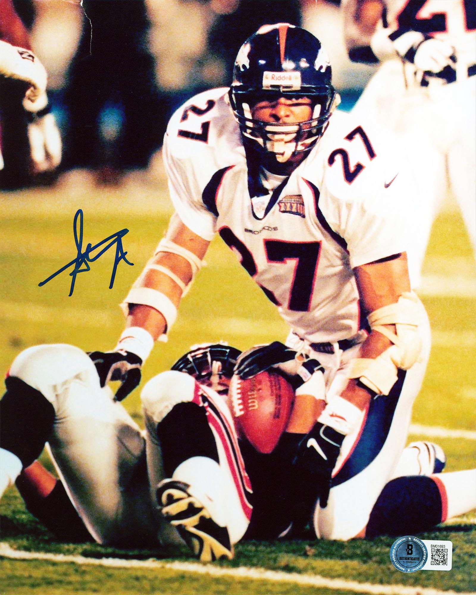 Broncos Steve Atwater Authentic Signed 8x10 Vertical Photo BAS #BM01693