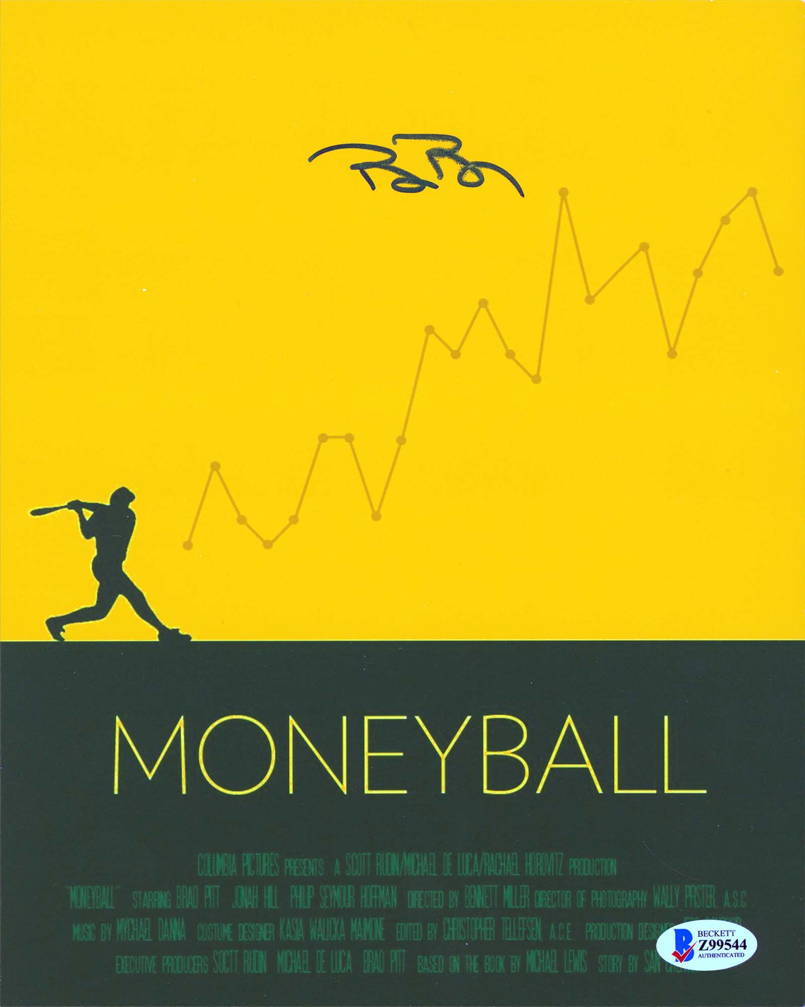 Billy Beane Moneyball Authentic Signed 8x10 Vertical Photo BAS #Z99544